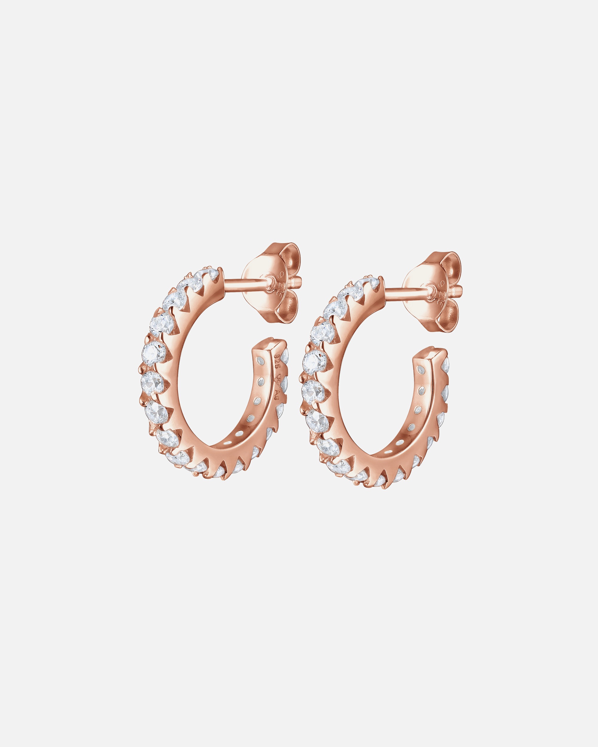 Ohrringe für Weiblich Creole Geo Zirkonia Kristalle Funkelnd 925 Silber 1 Stück