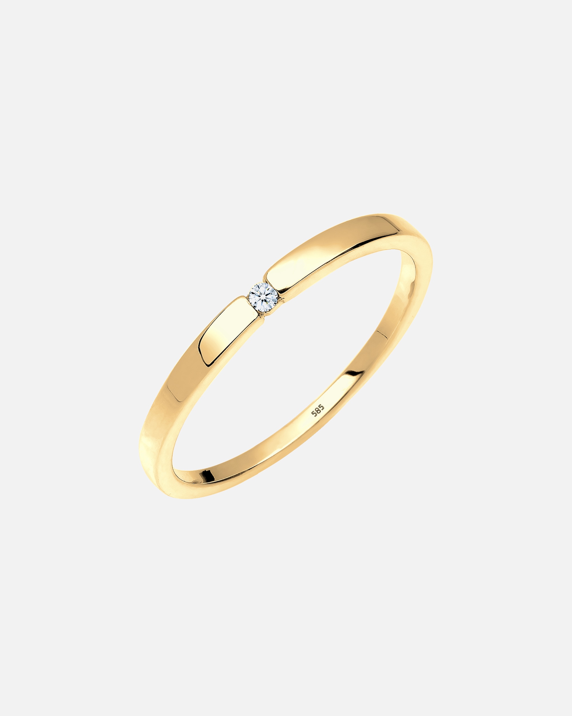 Ring für Weiblich Elli DIAMONDS Verlobung Solitär Diamant 0.015 ct. 585 Gelbgold 52