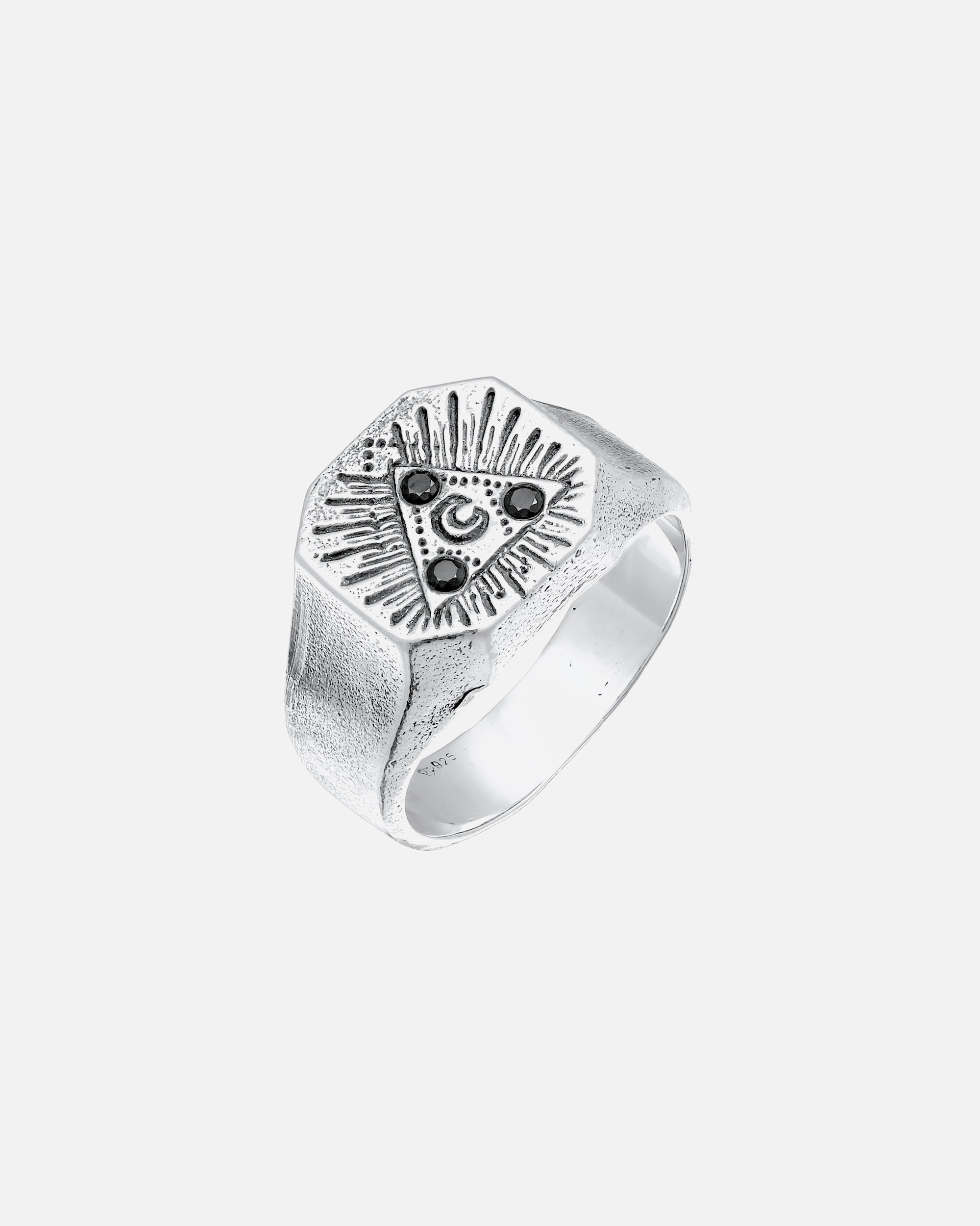 Ring für Männlich Haze & Glory Default Brand Line Siegelring - The Pyramid 925 Silber 66