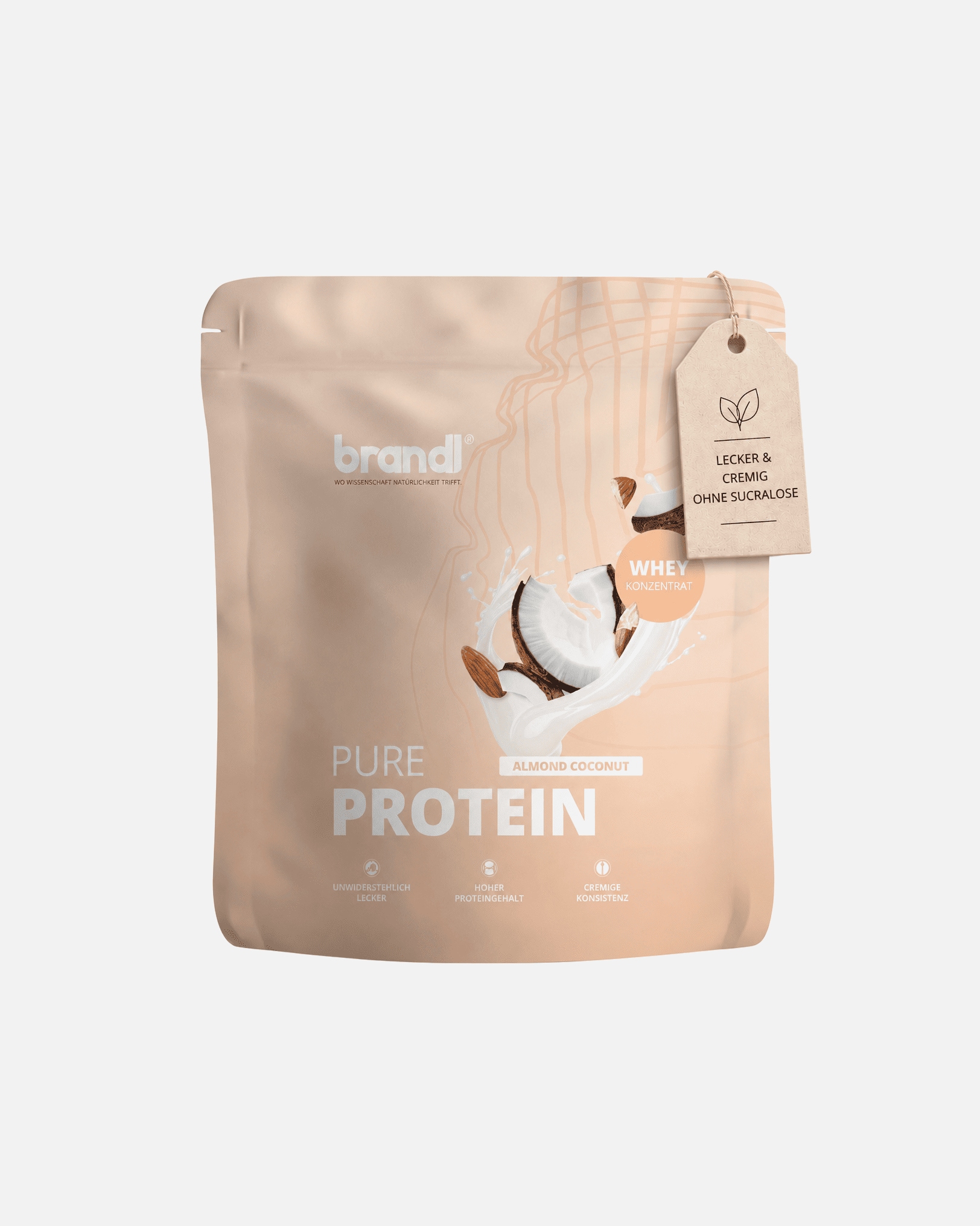 Protein & Shakes für Unisex Brandl Nutrition Proteinpulver aus Whey Almond Coconut