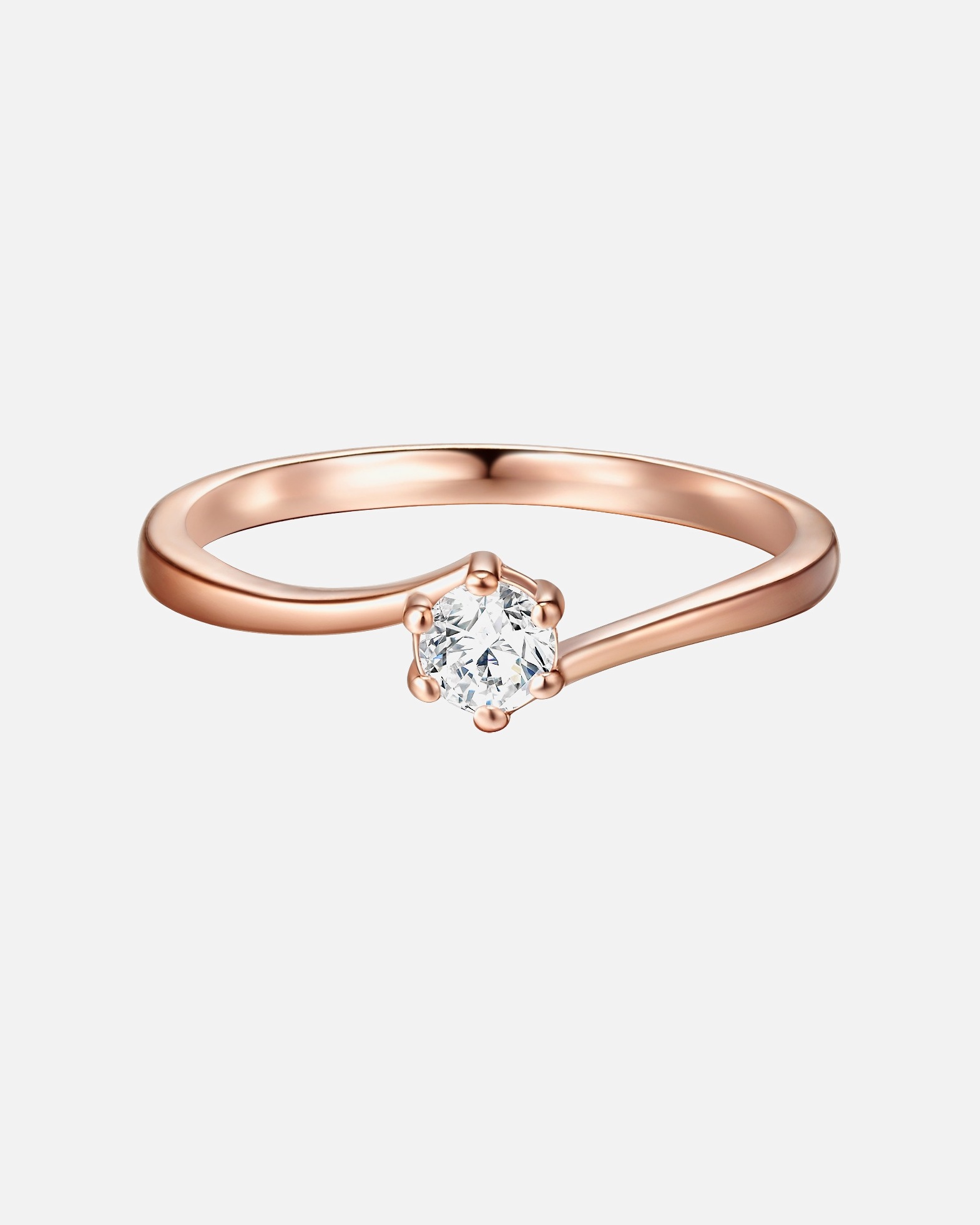 Ring für Weiblich Trilani Ring aus Sterling Silber in roségold mit Zirkonia 56