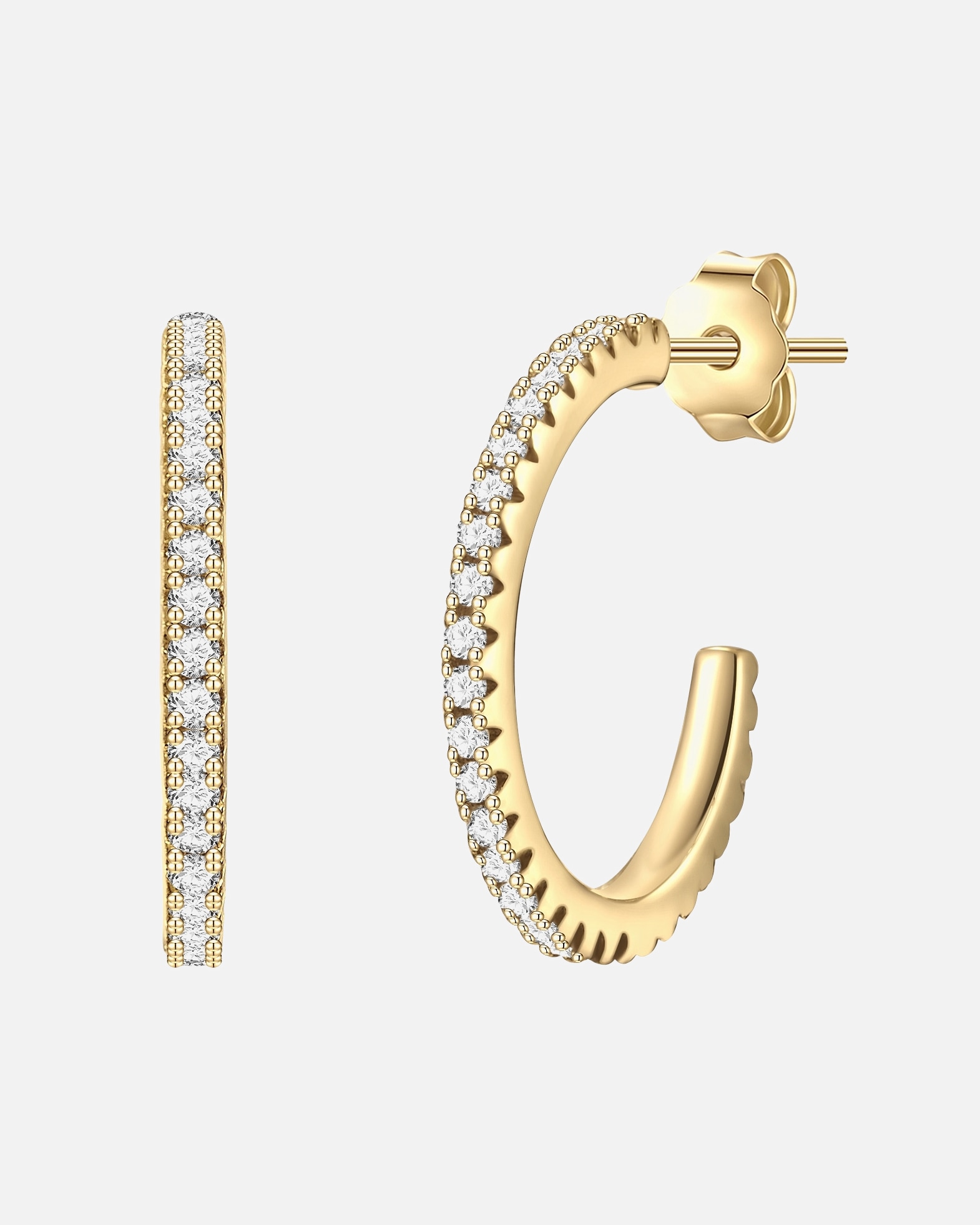 Creolen für Weiblich Glanzstücke München Creolen Sterling Silber Zirkonia in Gelbgold 1 Stück