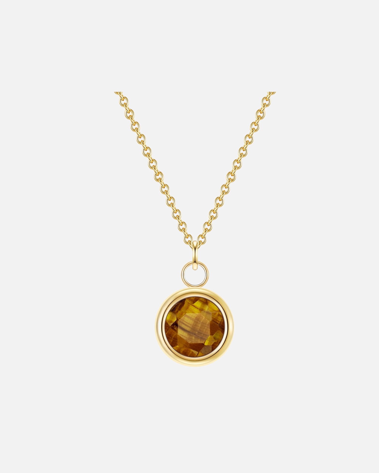 Halskette für Weiblich Glanzstücke München Halskette Sterling Silber Tigerauge in Gelbgold 1 Stück