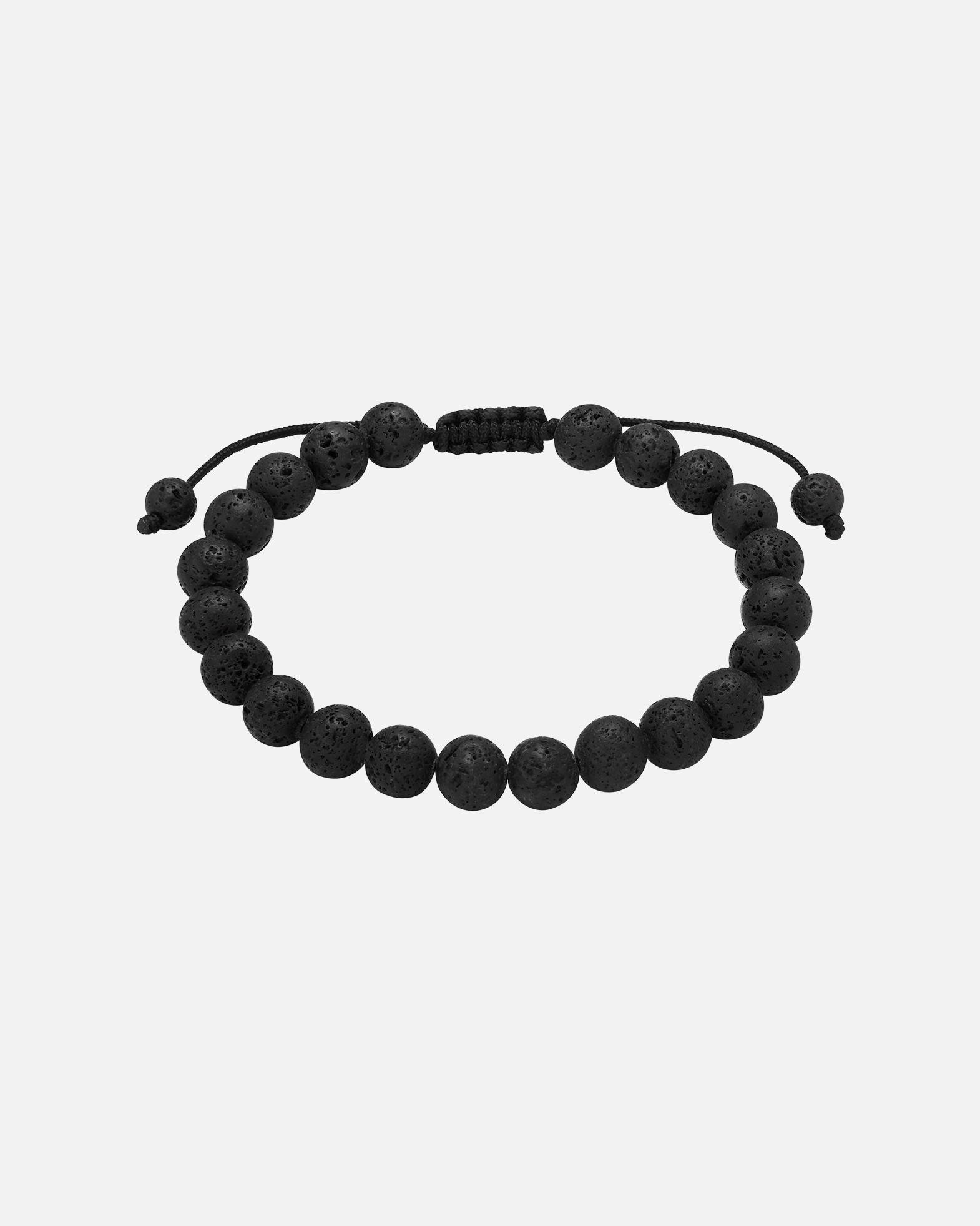 Armband für Männlich True Rebels Armband aus Edelstahl in Schwarz mit Lavastein 15,0 - 23,0 cm, flexibel einstellbar