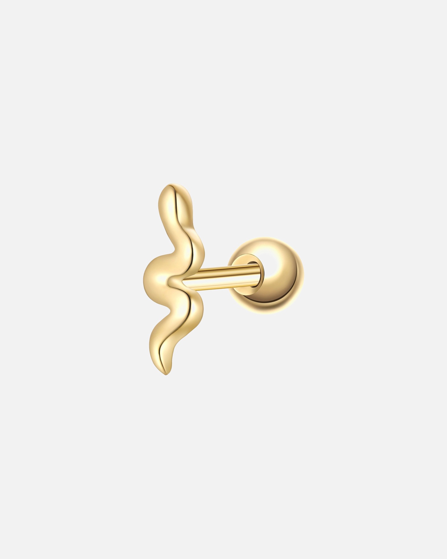 Ohrringe für Weiblich Glanzstücke München Ohrstecker Schlange aus Sterling Silber in Gelbgold 2,4 mm