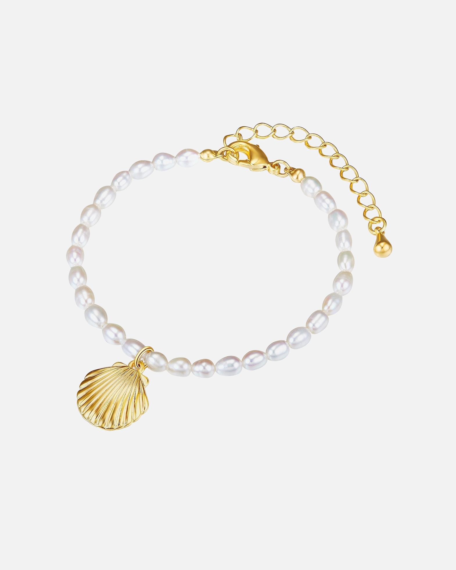 Armband für Weiblich Lulu & Jane Perlen-Armband Muschel Metall-Legierung Süßwasser-Zuchtperle in Gelbgold 1 Stück