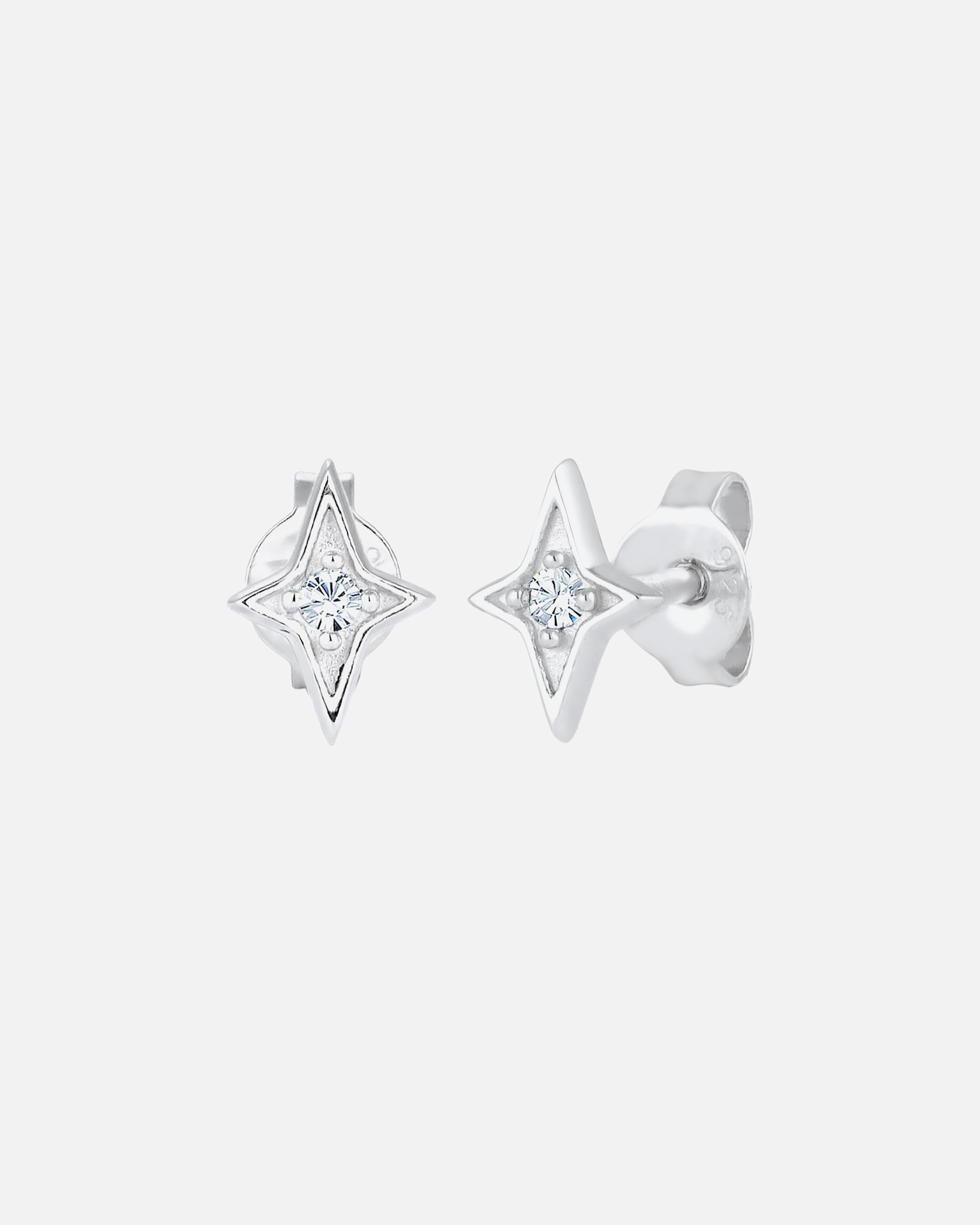 Ohrringe für Männlich KUZZOI Ohrstecker Stern Weiß 925 Sterling Silber, mit Kristallen von Swarovski® OneSize