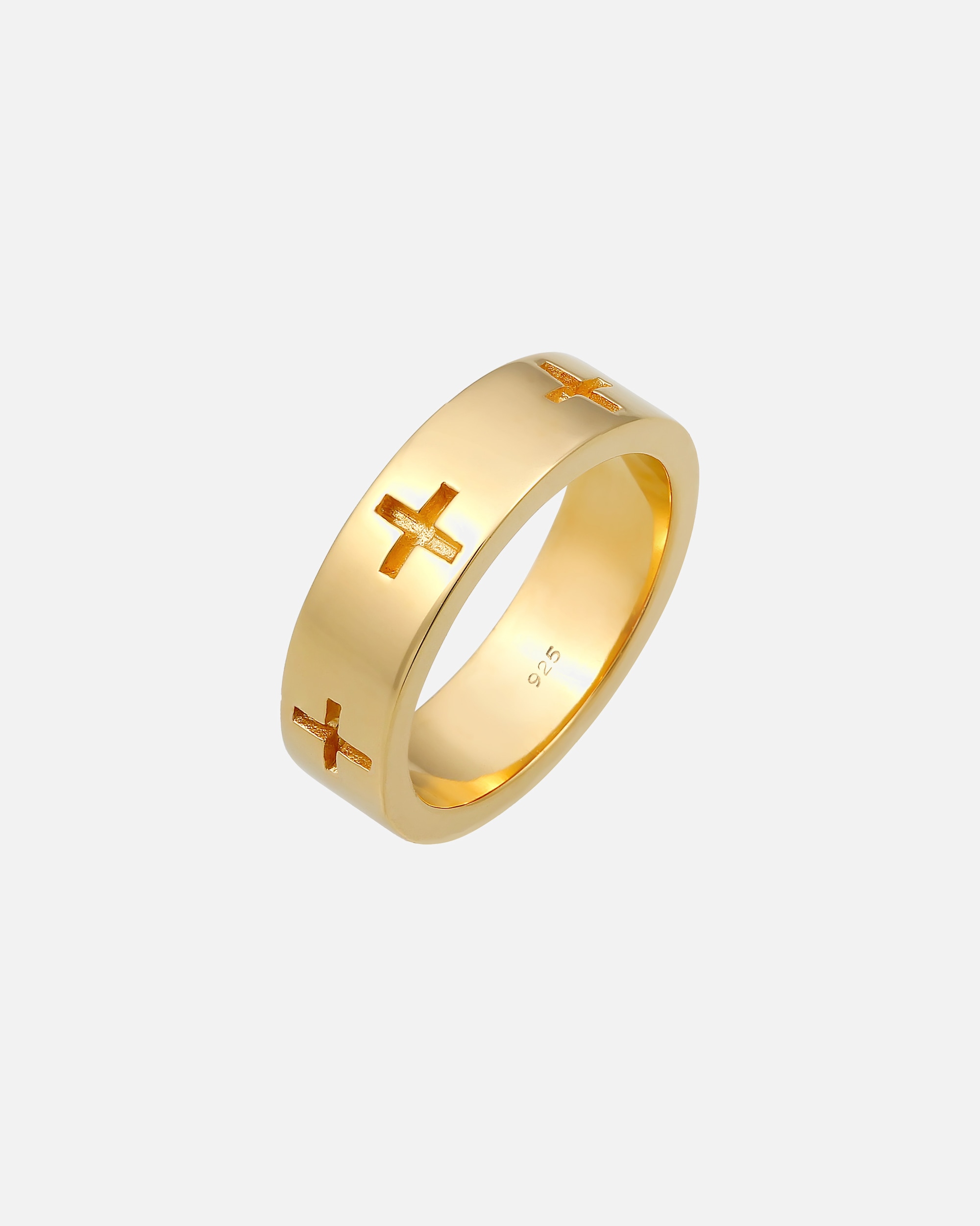 Ring für Weiblich Elli Kreuz Cut Out Bandring Religiös Glaube 925 Silber 54