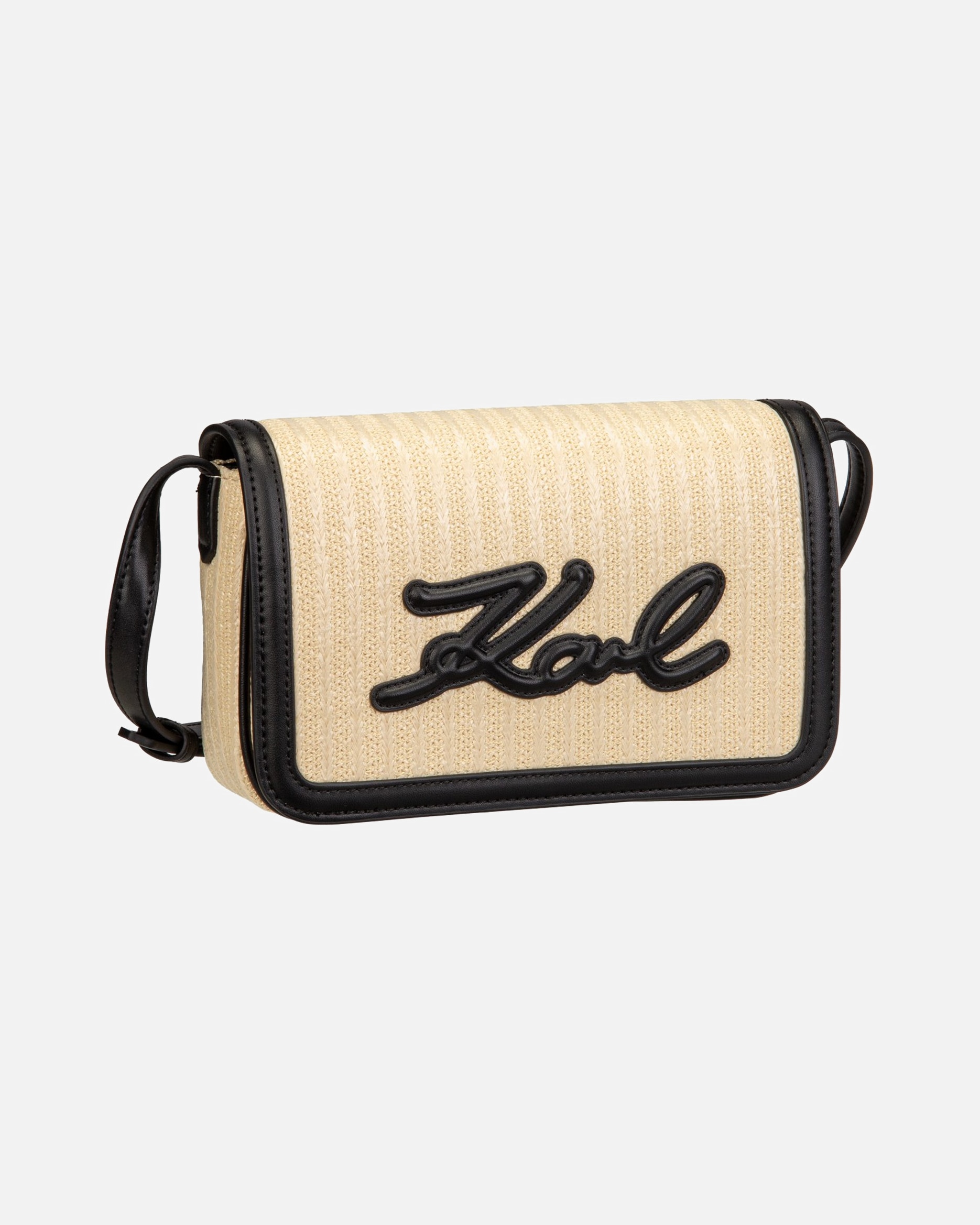Umhängetasche für Weiblich Karl Lagerfeld Umhängetasche K/Signature Raffia Crossbody Natural/Black