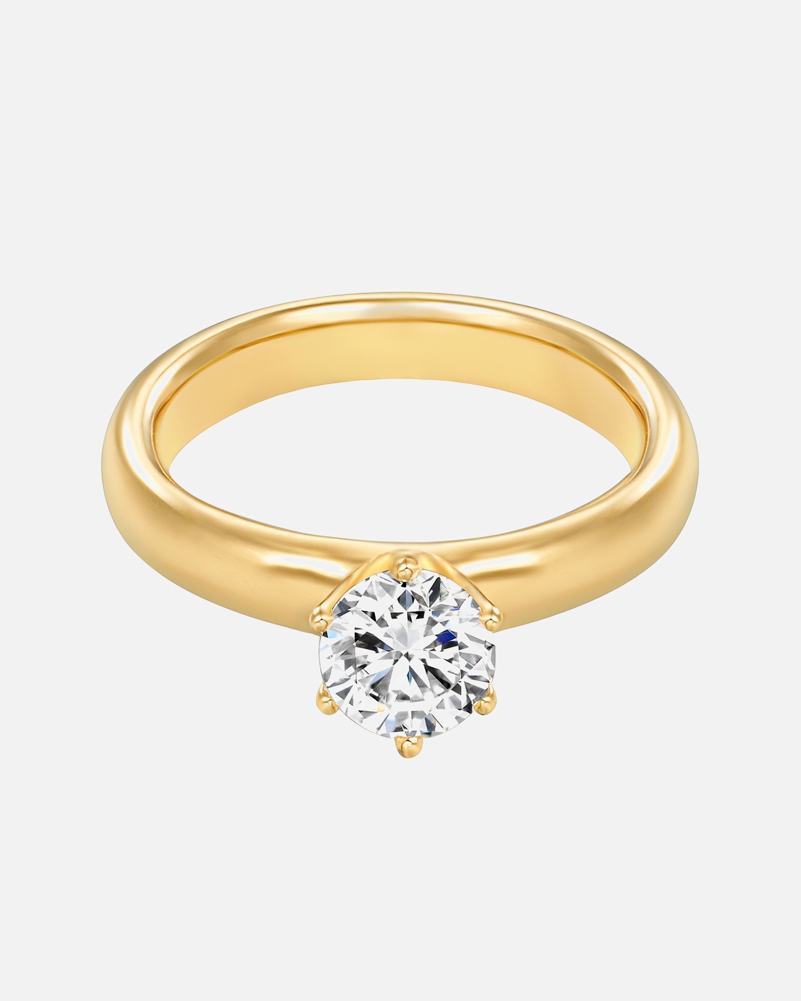 Ring für Weiblich Trilani Ring aus Sterling Silber in gelbgold mit Zirkonia 50