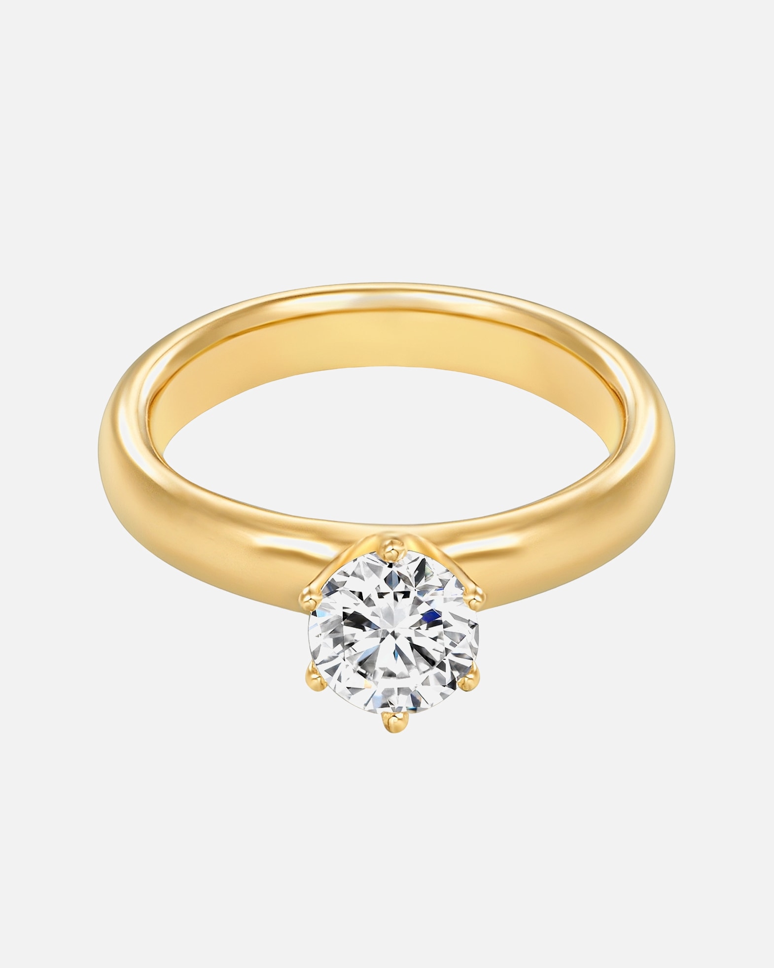 Ring für Weiblich Trilani Ring aus Sterling Silber in gelbgold mit Zirkonia 54