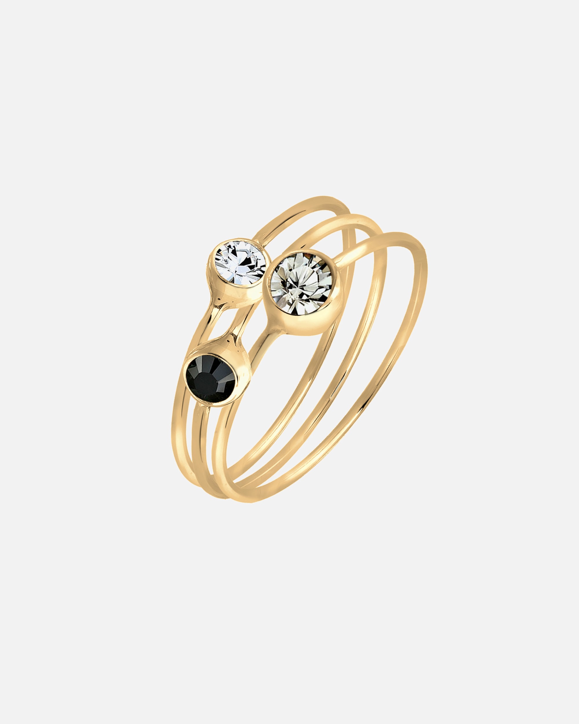 Ring für Weiblich Elli Set Stacking Zart 925 Silber, mit Kristallen von Swarovski® 54