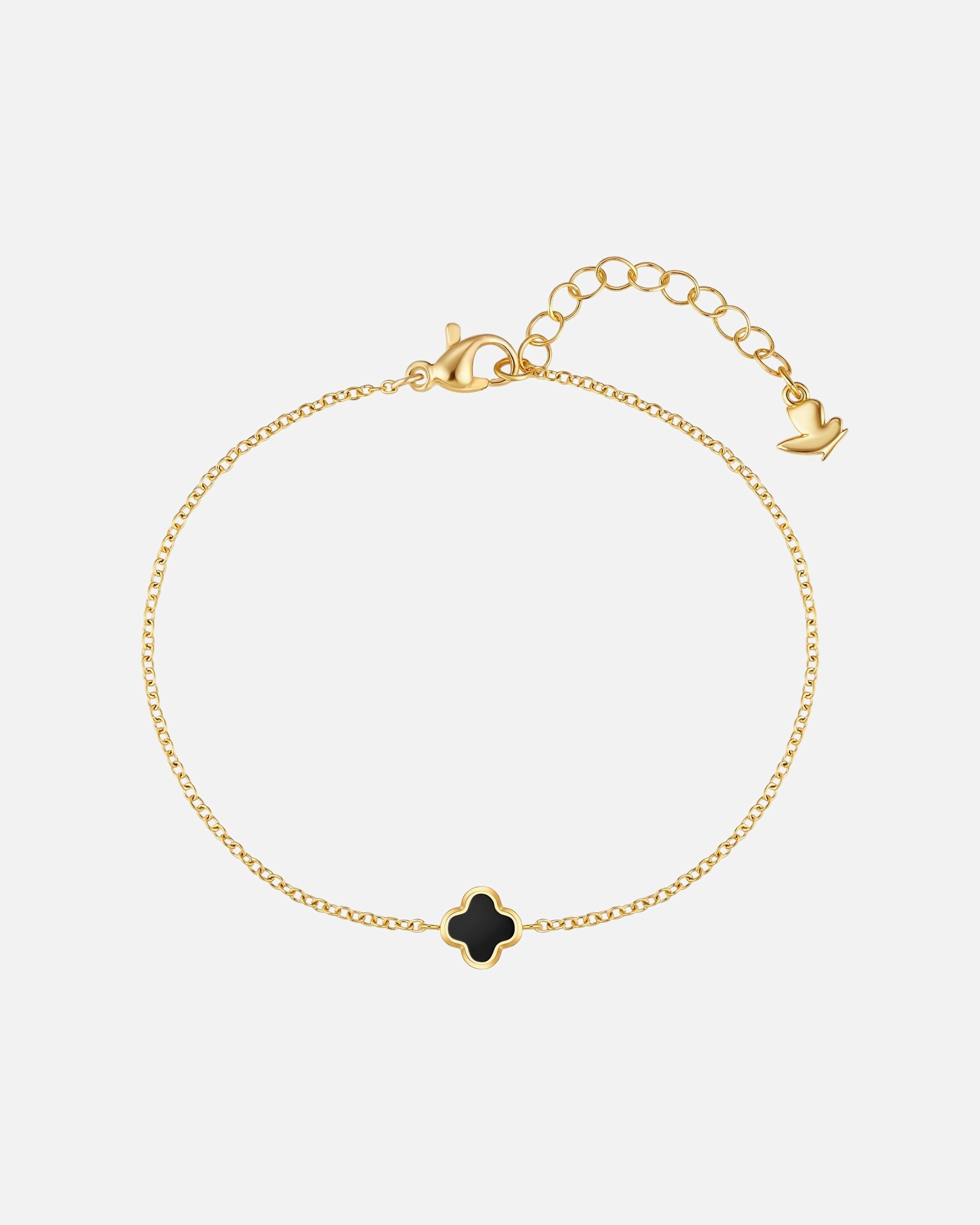 Armband für Weiblich Glanzstücke München Armband Kleeblatt aus Edelstahl in gelbgold mit Achat 17,0 cm Basislänge + 3,0 cm Verlängerung