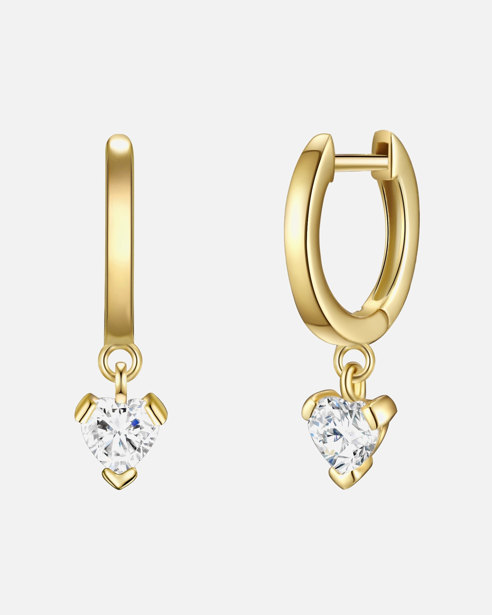 Creolen für Weiblich Glanzstücke München Creolen Herz Sterling Silber Zirkonia in Gelbgold 1 Stück