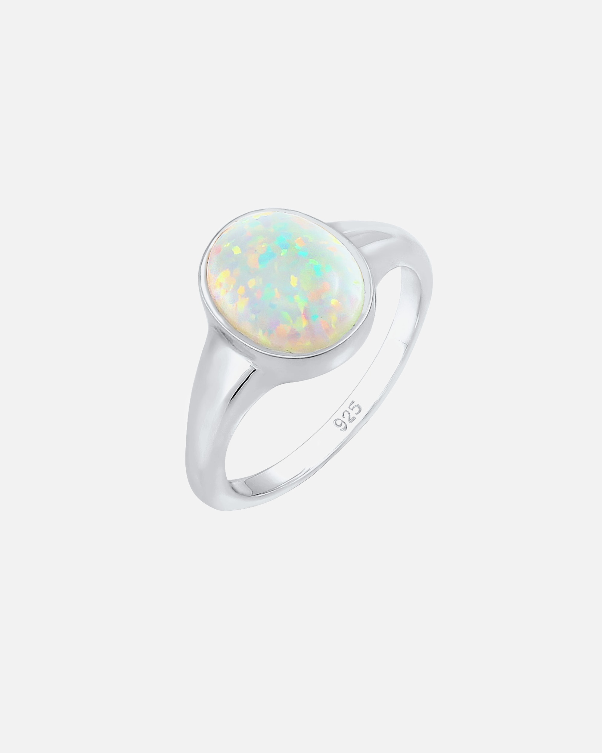 Ring für Weiblich Elli Siegelring Synthetischer Opal Trend 925 Silber 54