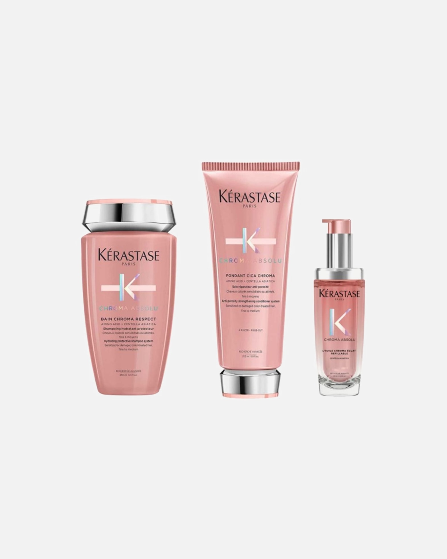 Haarpflegeset für Weiblich Kérastase Chroma Absolu Respect 3er Set (Bain / Fondant / Huile) 1 Stück