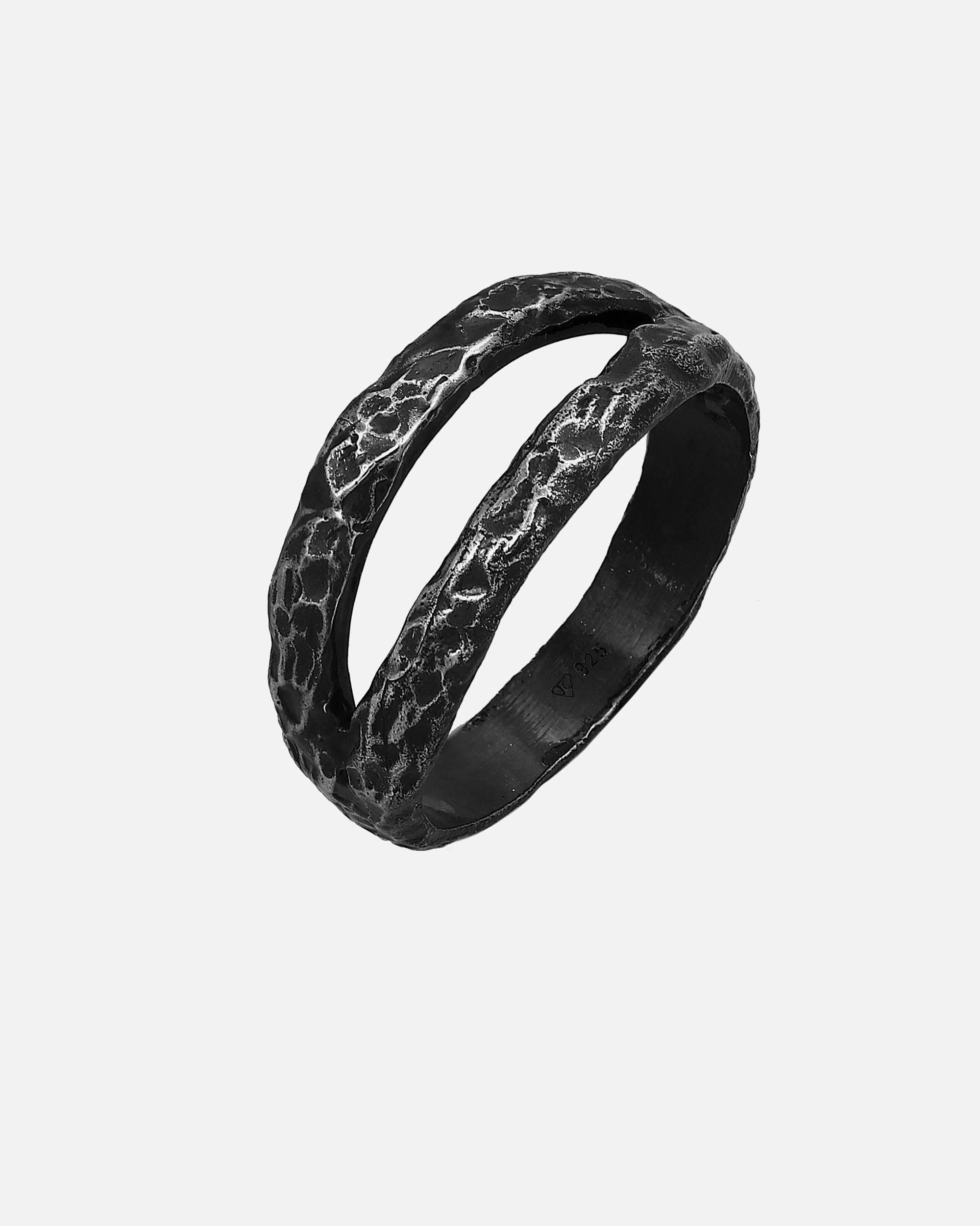 Ring für Männlich Haze & Glory Default Brand Line Bandring - Twin Oxid Finish 925 Silber 64