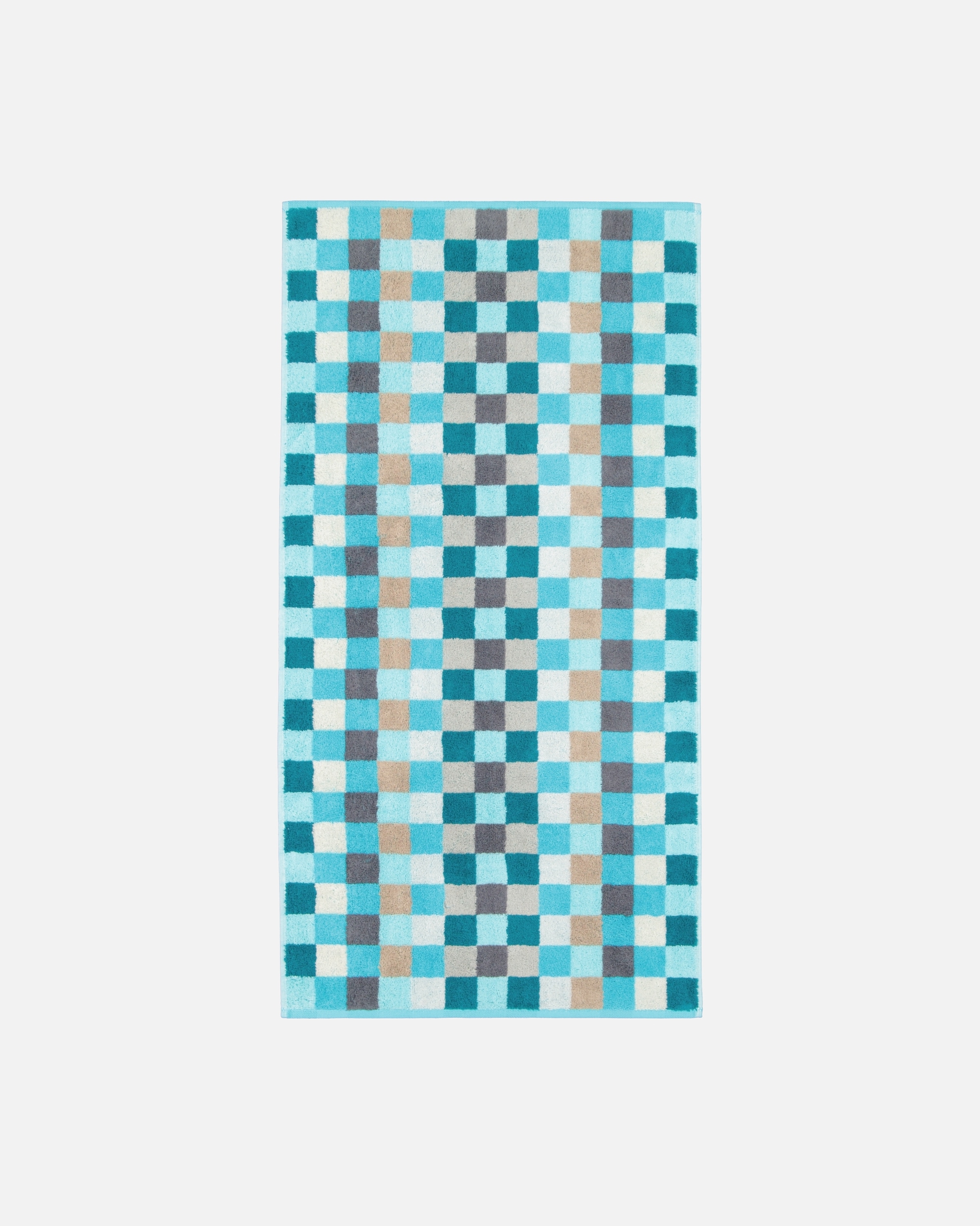 Handtuch für Unisex Cawö Cawö Handtücher Unique Karo 942 türkis - 44 Handtuch 50x100 cm