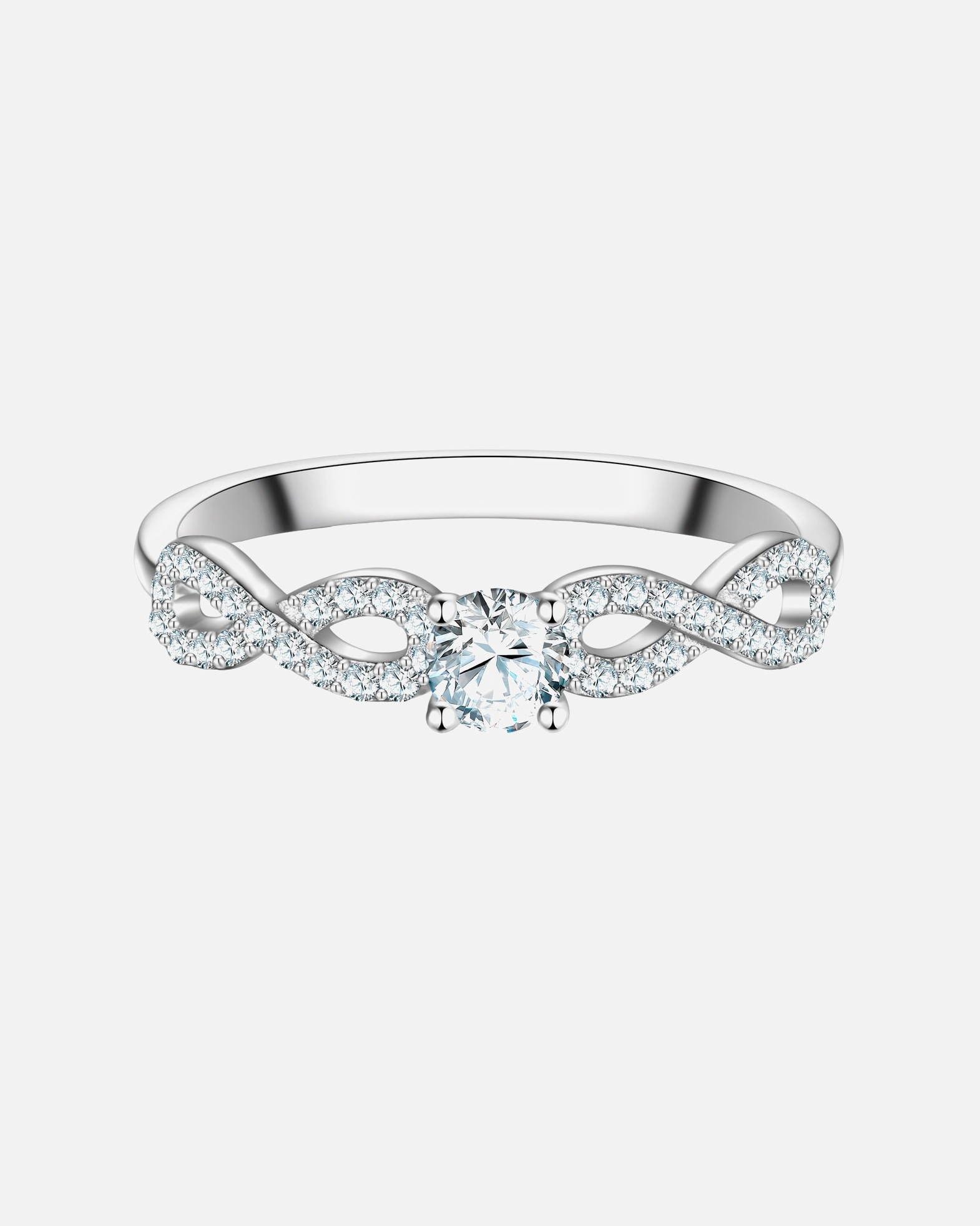 Ring für Weiblich Trilani Ring Infinity aus Sterling Silber in silber mit Zirkonia 54