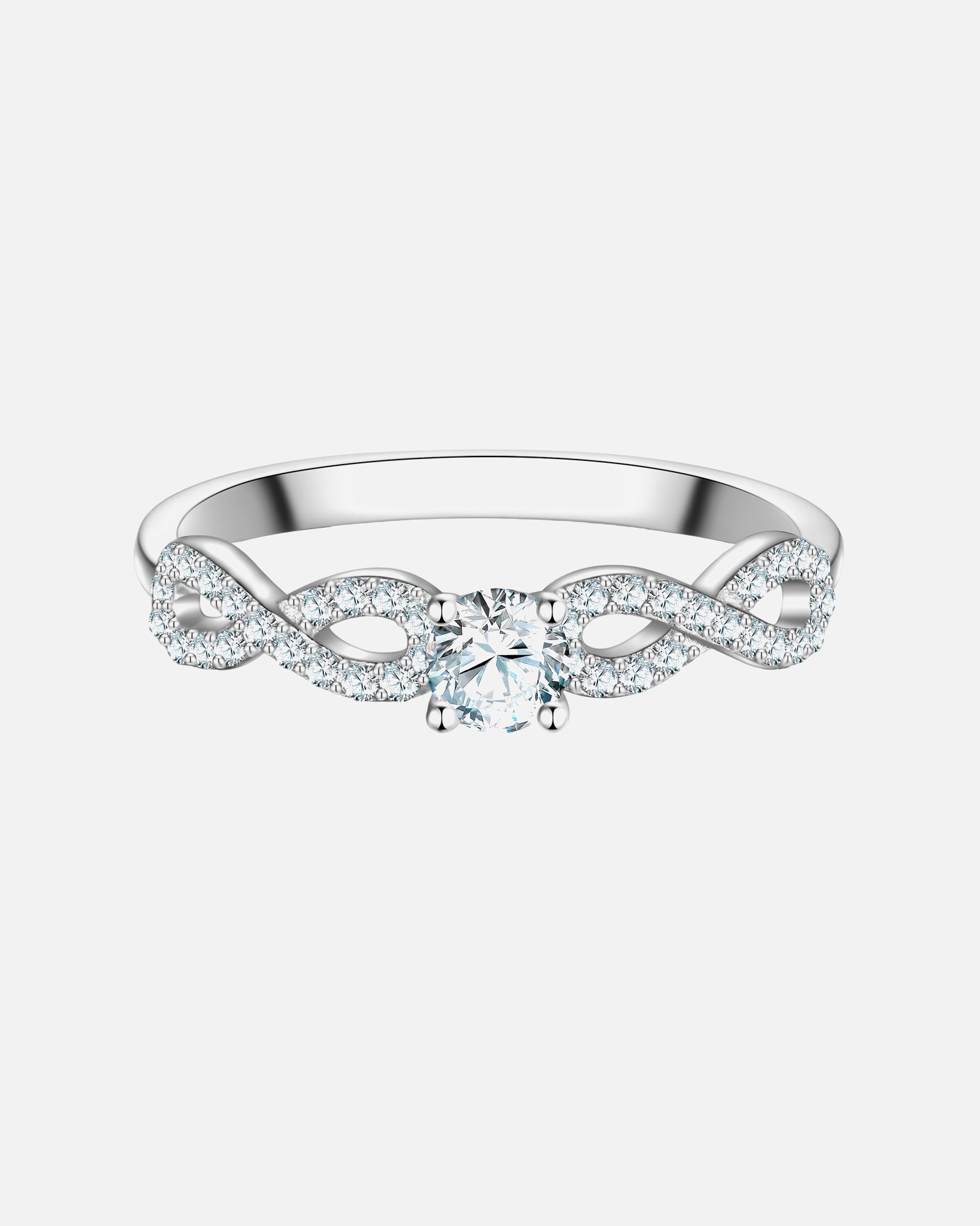 Ring für Weiblich Trilani Ring Infinity aus Sterling Silber in silber mit Zirkonia 50