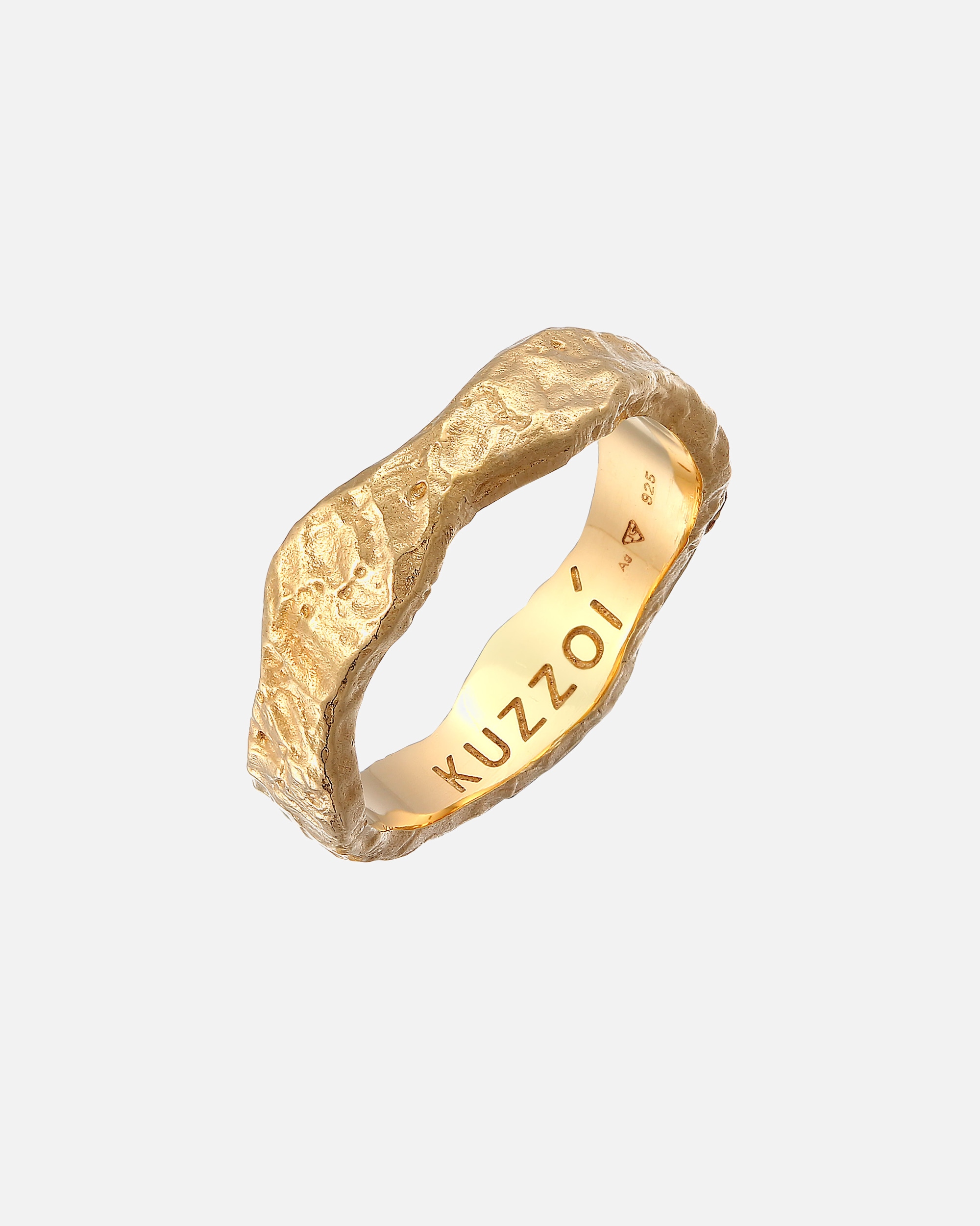 Ring für Männlich KUZZOI Herren Bandring Organic Struktur 925 Silber 60