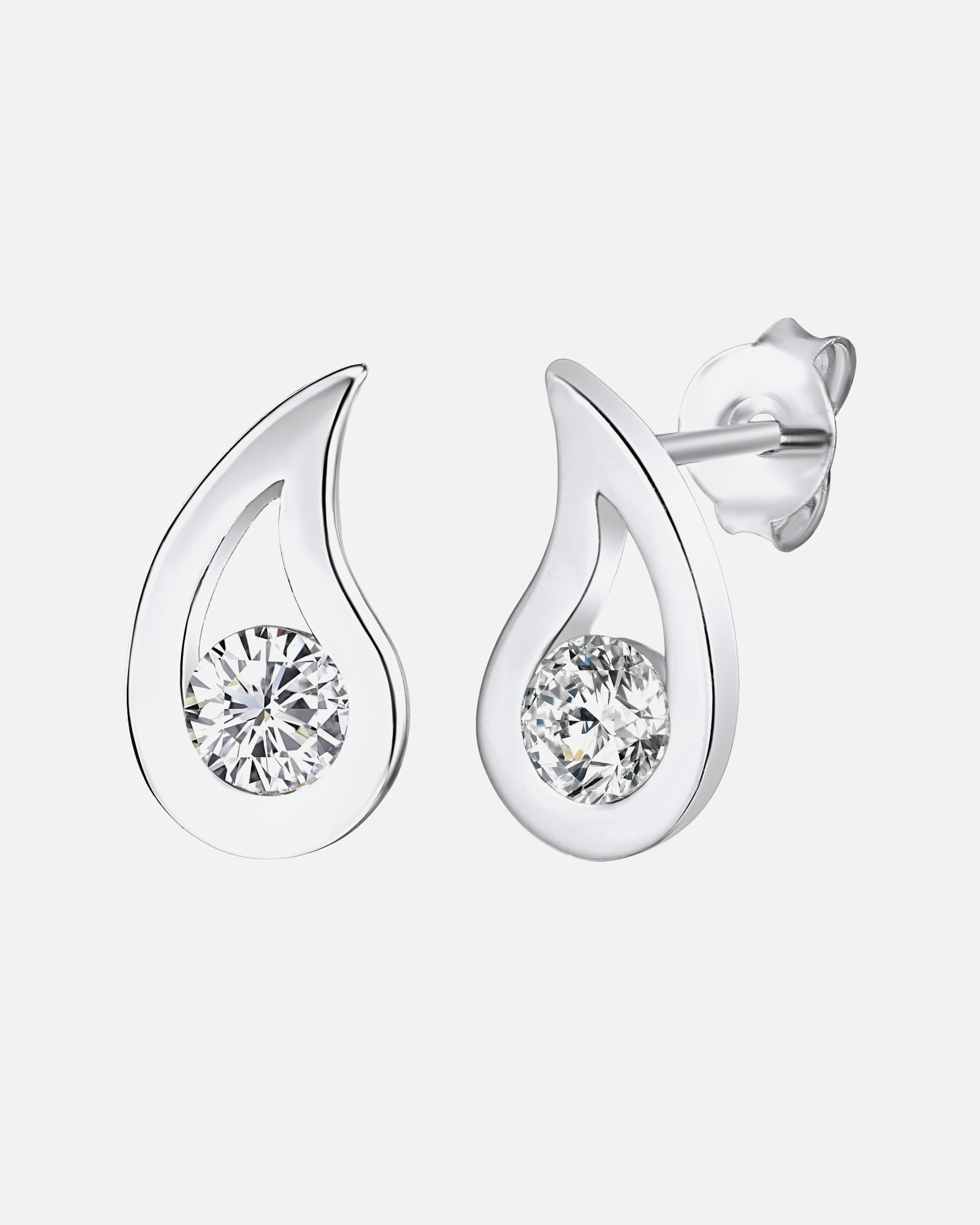 Ohrringe für Weiblich Rafaela Donata Ohrstecker Tropfen Sterling Silber Zirkonia in Silber 1 Stück