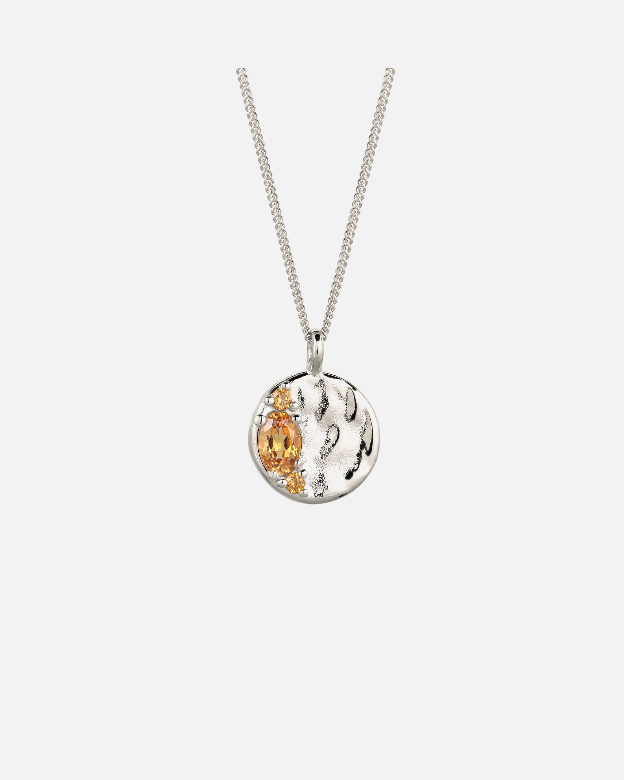Halskette für Weiblich Elli Anhänger Citrin Gelb 925 Sterling Silber silberfarben