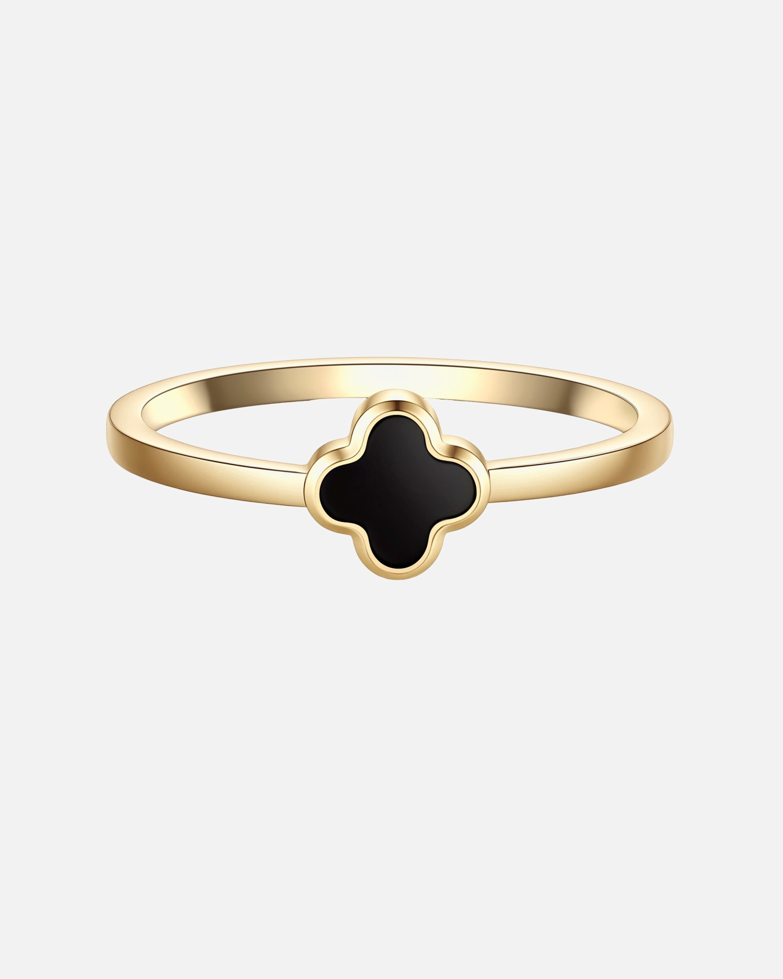 Ring für Weiblich Glanzstücke München Ring Kleeblatt aus Edelstahl in gelbgold mit Achat 60