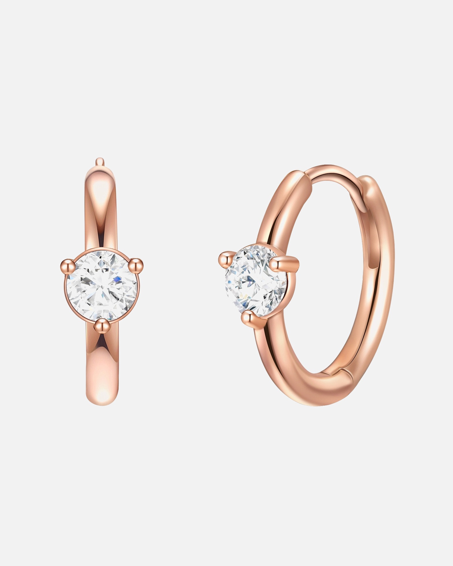 Creolen für Weiblich Lulu & Jane Creolen Metall-Legierung verziert mit Kristallen von Swarovski® in Roségold 1 Stück