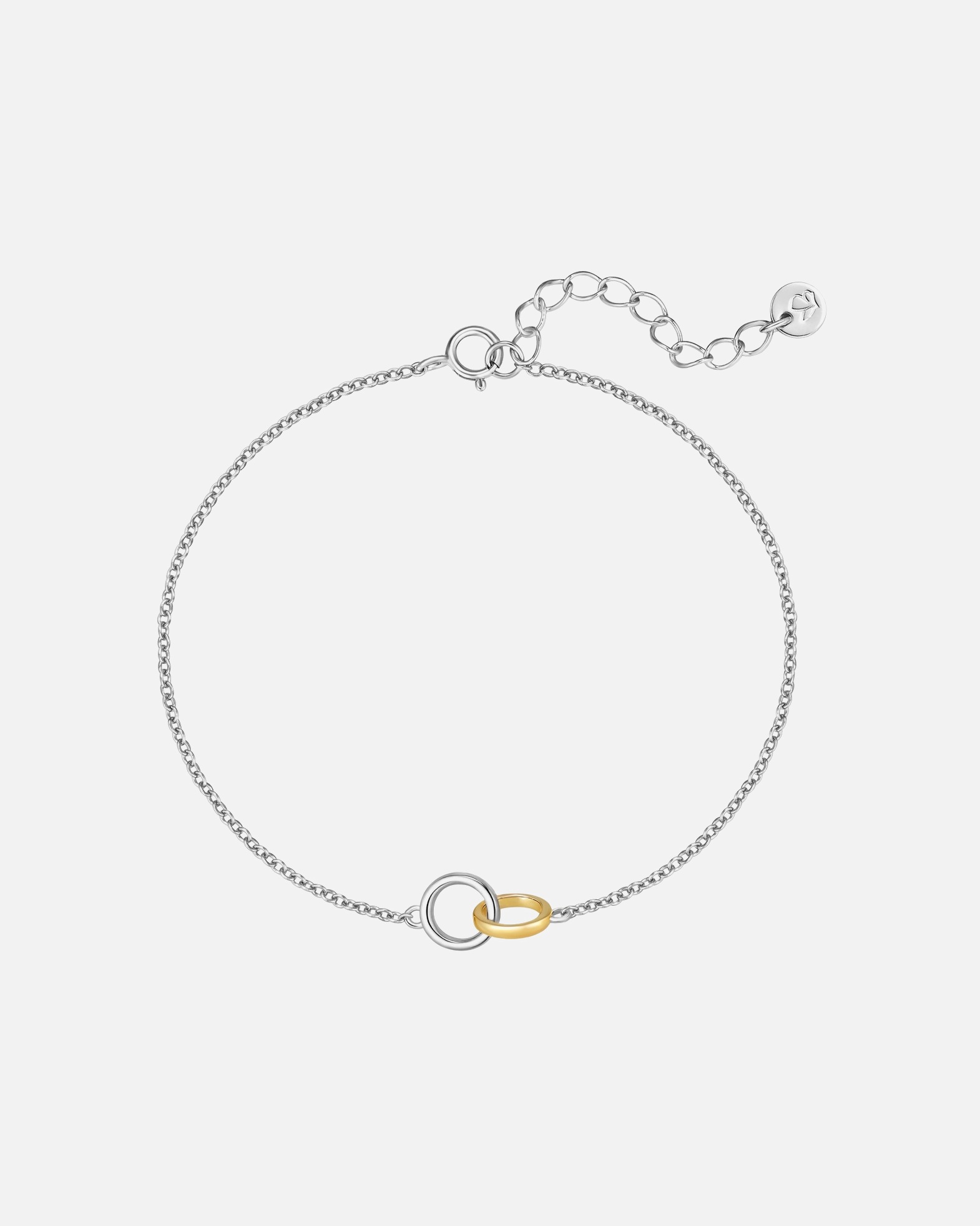 Armband für Weiblich Armband aus Sterling Silber in silber/gelbgold 17,0 cm Basislänge + 3,0 cm Verlängerung