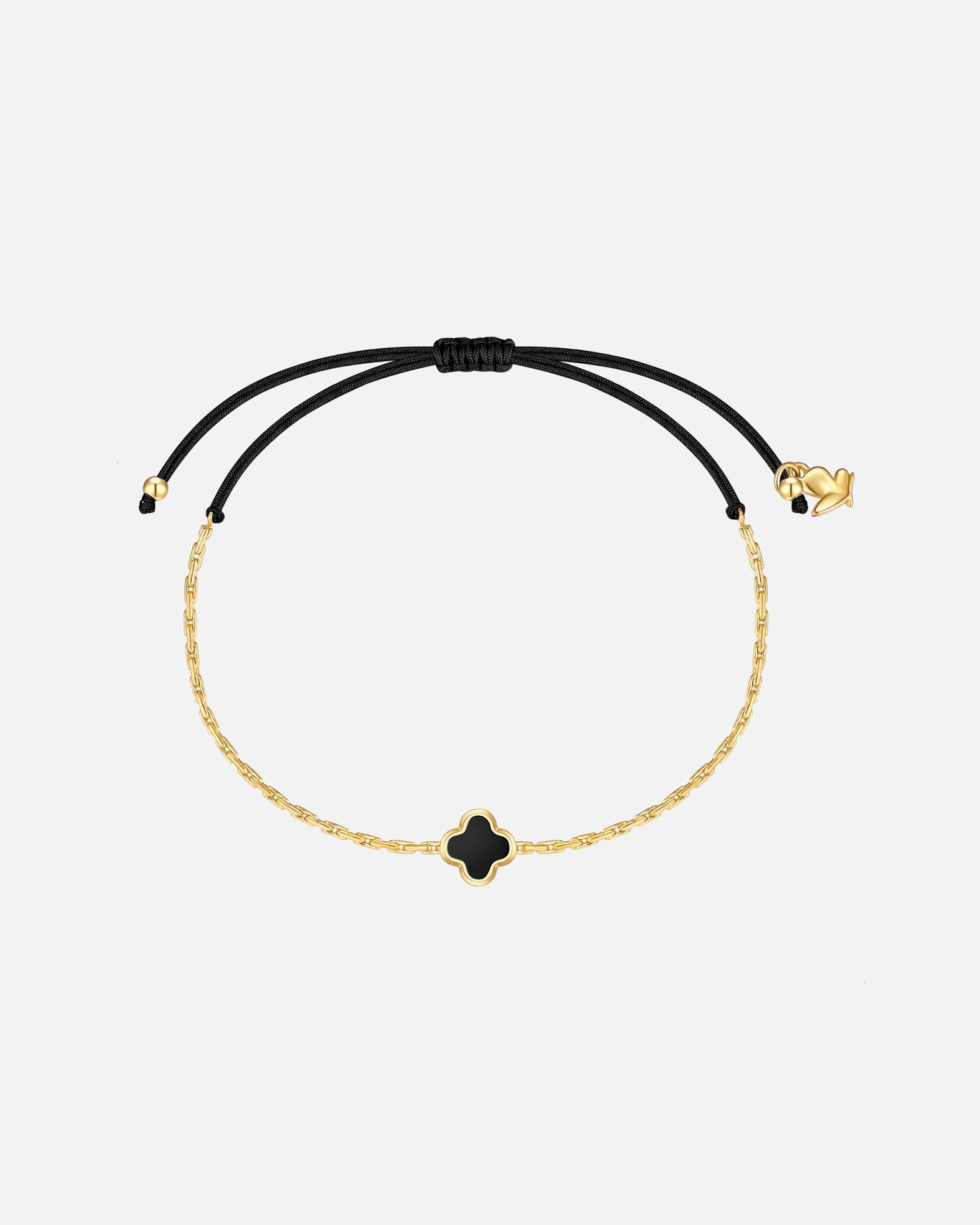 Armband für Weiblich Glanzstücke München Armband Kleeblatt aus Edelstahl in gelbgold mit Achat 15,0 - 22,0 cm, flexibel einstellbar