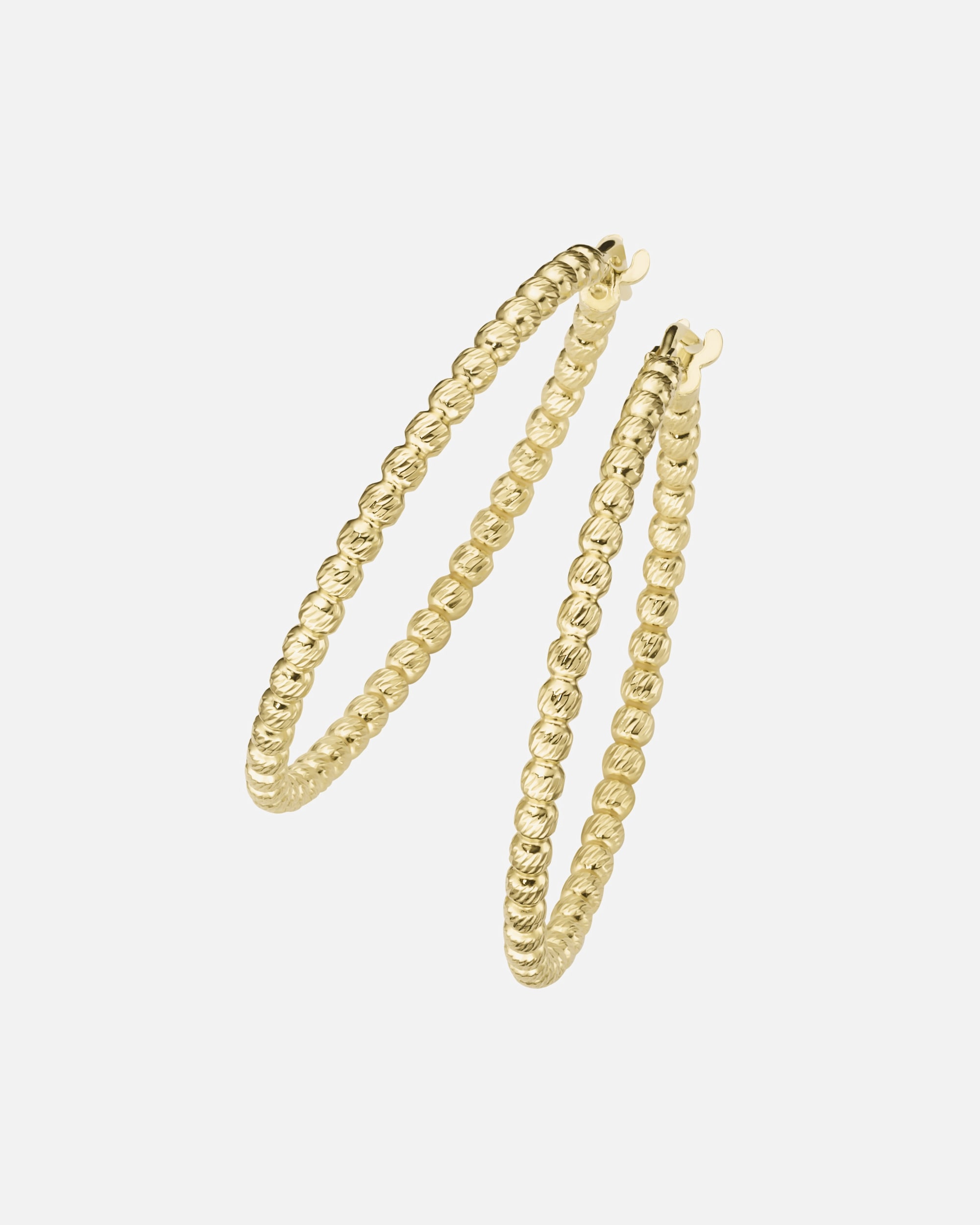 Ohrringe für Unisex Creolen mit diamantierter Oberfläche, Silber 925 3,5 cm