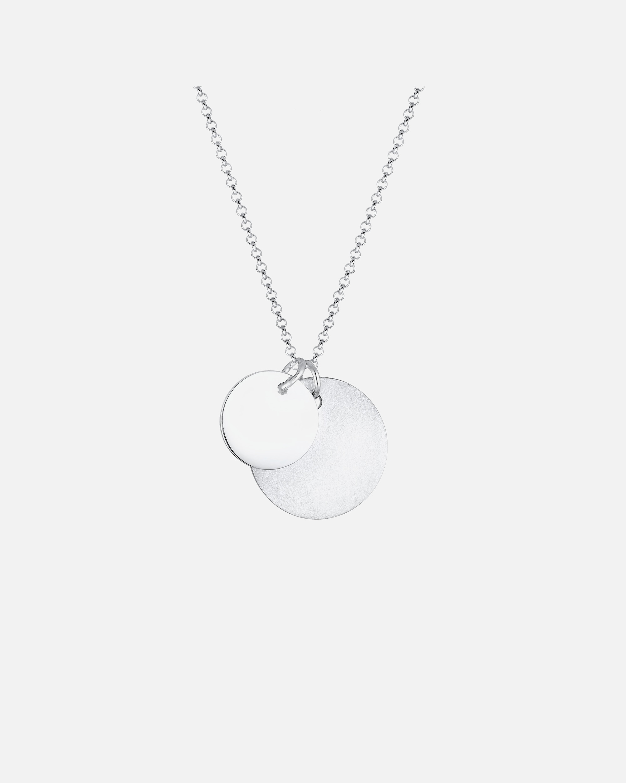 Halskette für Weiblich Elli Duo Erbskette Plättchen Kreis Brushed 925 Silber 1 Stück