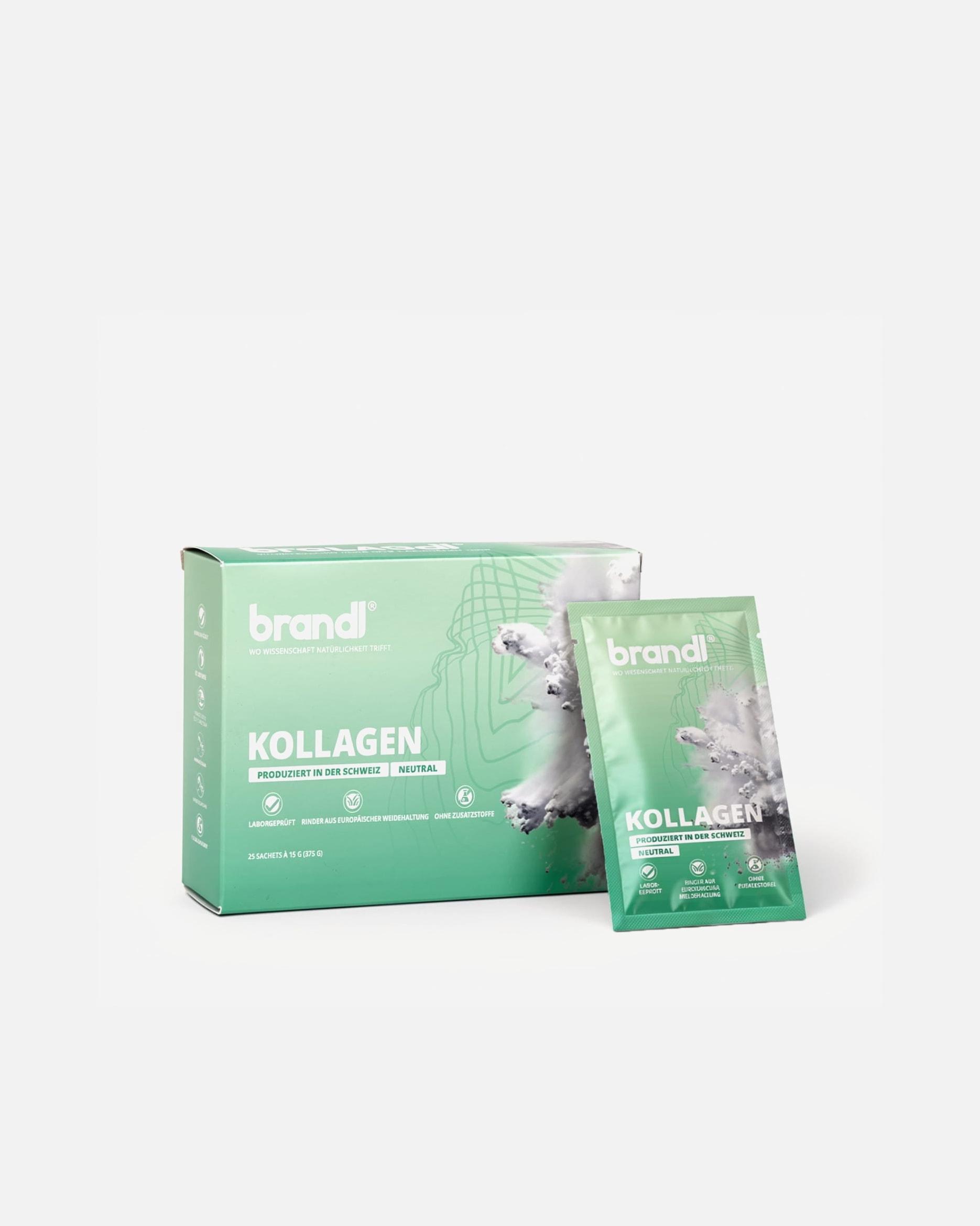 Kollagen für Unisex Brandl Nutrition brandl® Kollagen Pulver Sachet Neutral 375 g
