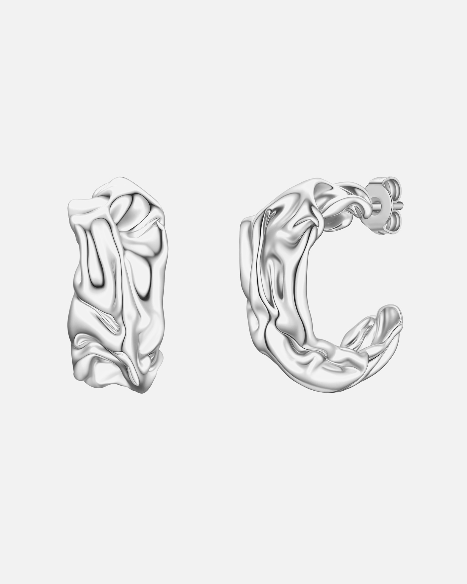 Ohrringe für Weiblich Yokoamii Creolen aus Messing in silber 32,8 mm