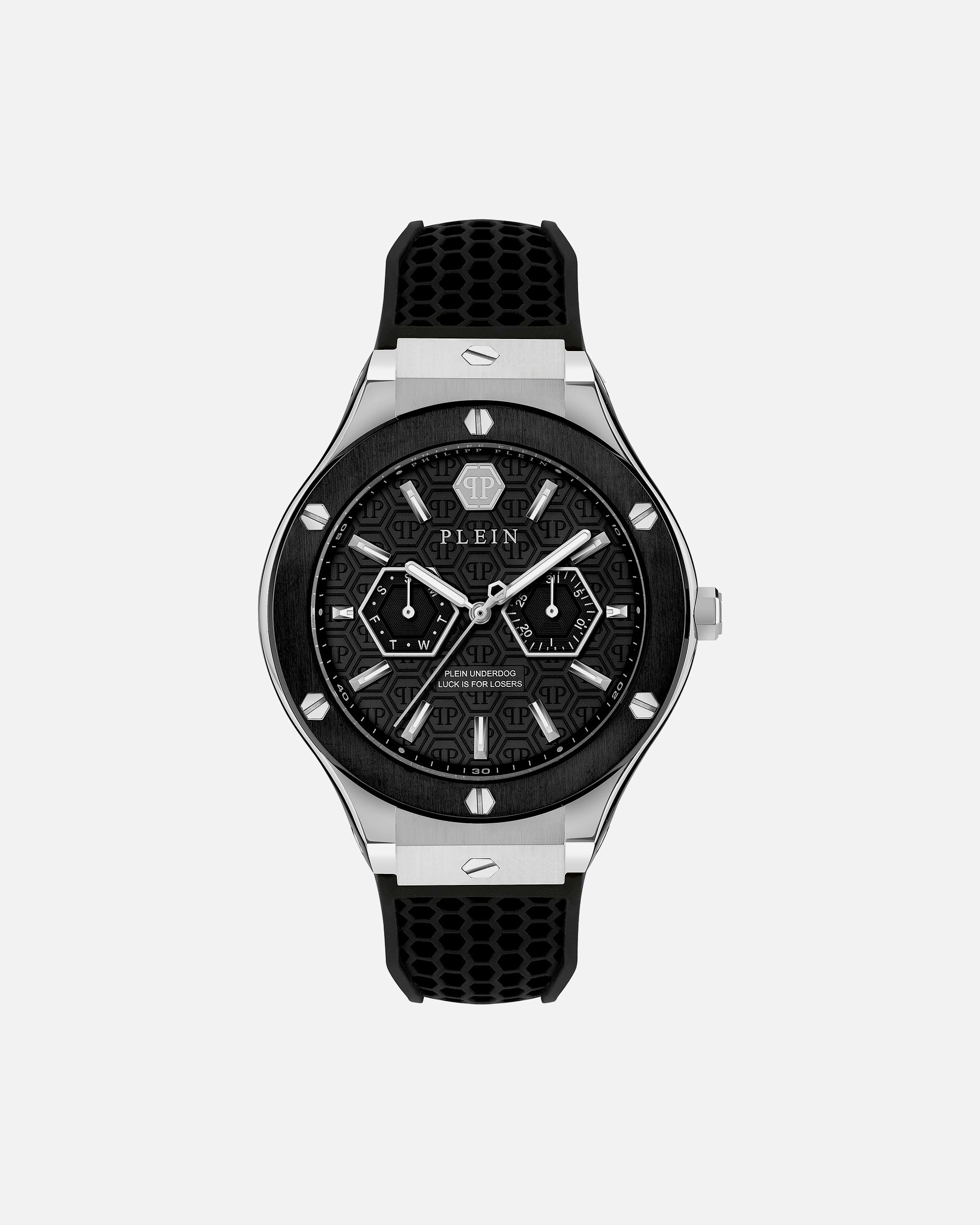 Uhr für Männlich PHILIPP PLEIN Herrenuhr Edelstahl, recycelt schwarz, silber