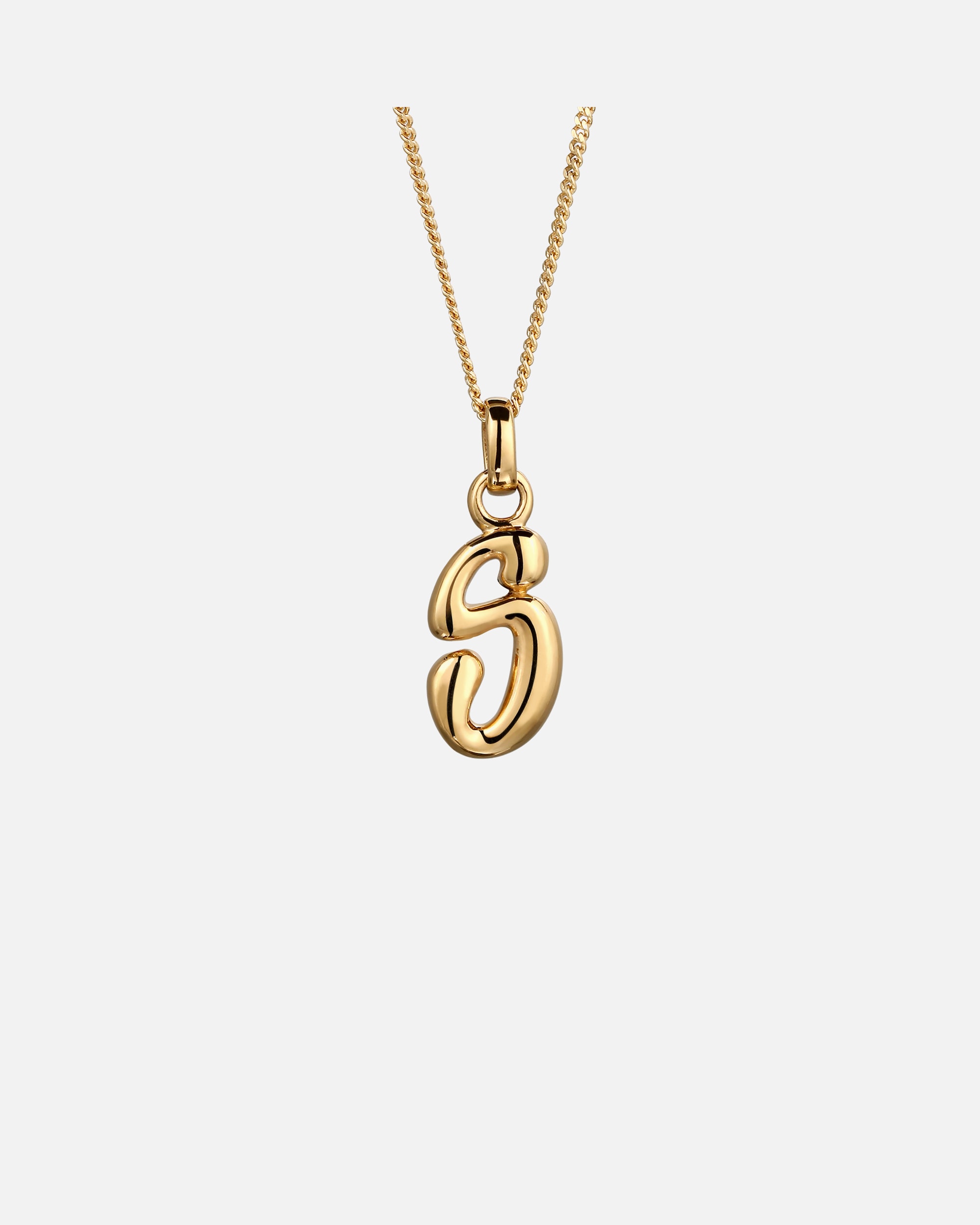 Halskette für Weiblich Elli Melted Buchstabe S 925 Sterling Silber goldfarben