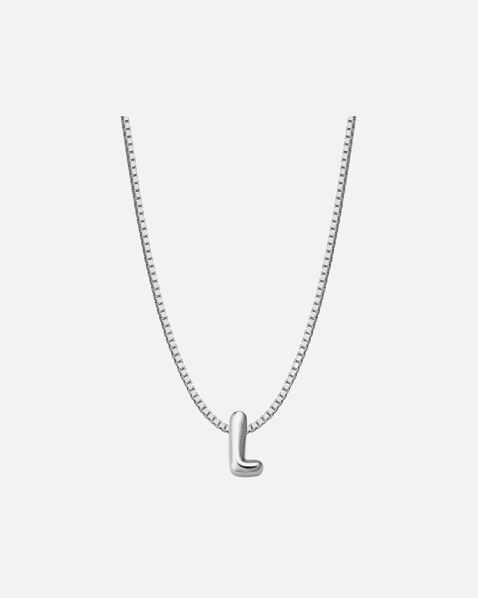 Halskette für Weiblich Halskette Buchstabe L aus Sterling Silber in silber 40,0 cm Basiskette + 5,0 cm Verlängerung