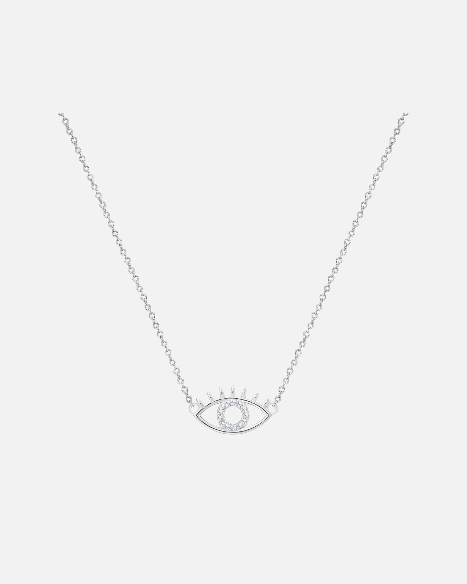 Halskette für Weiblich Glanzstücke München Halskette Allsehendes Auge aus Sterling Silber in Silber mit Zirkonia 1 Stück