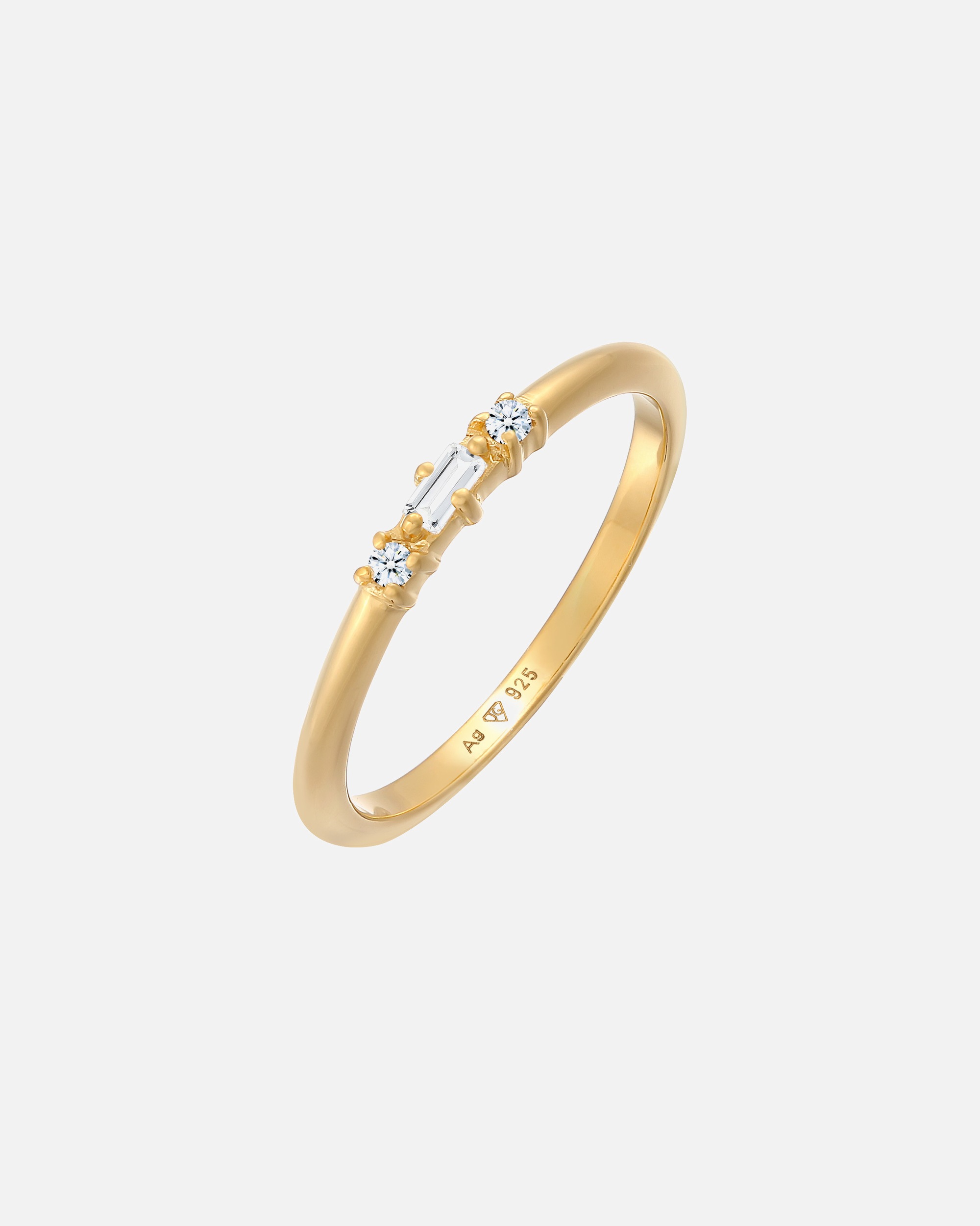 Ring für Weiblich Elli DIAMONDS Verlobungsring Diamant (0.03 ct.) Rechteck 925 Silber 52
