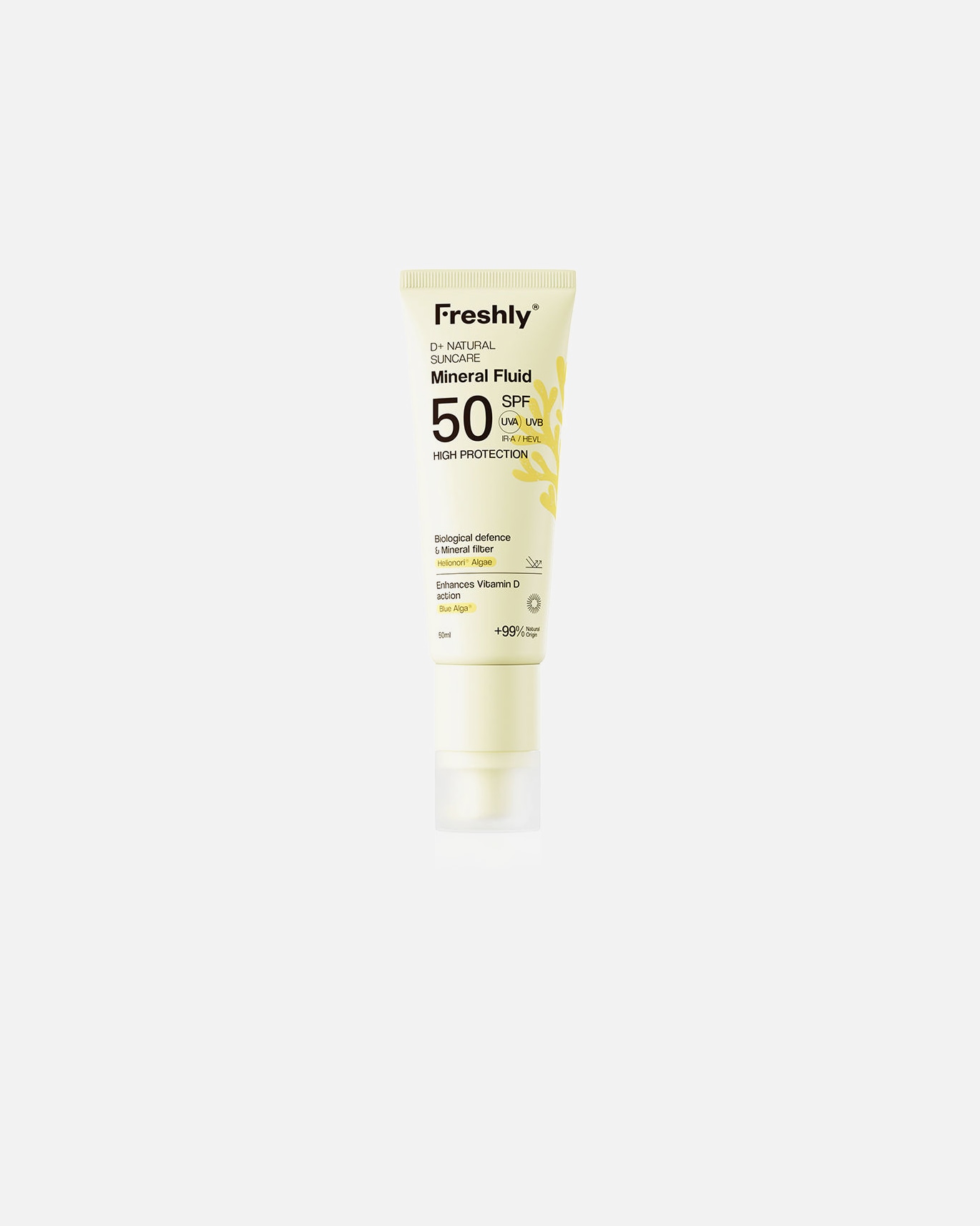 Sonnencreme für Unisex Freshly Cosmetics D+ NATÜRLICHE SONNENPFLEGE Mineralfluid LSF 50 50 ml