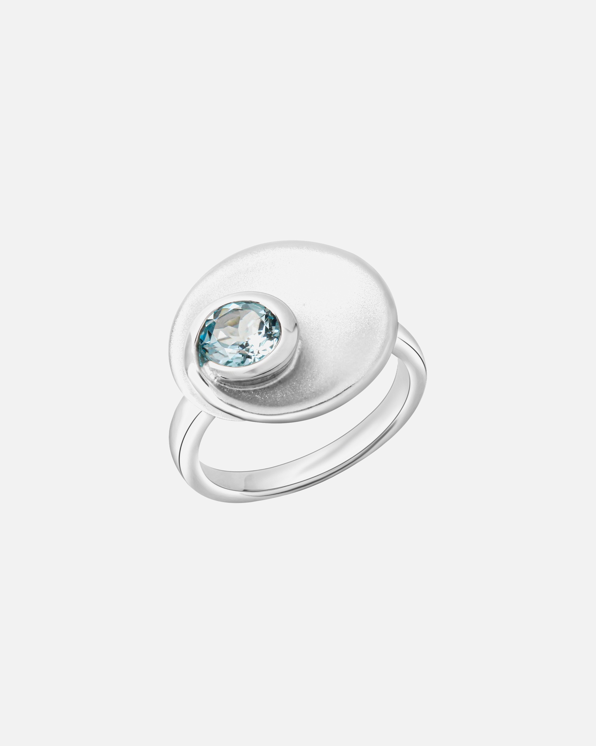 Ring für Weiblich Celesta Ring 925 Silber matt Blautopas 925/- Sterling Silber Blautopas beh. blau 060 (19,1)