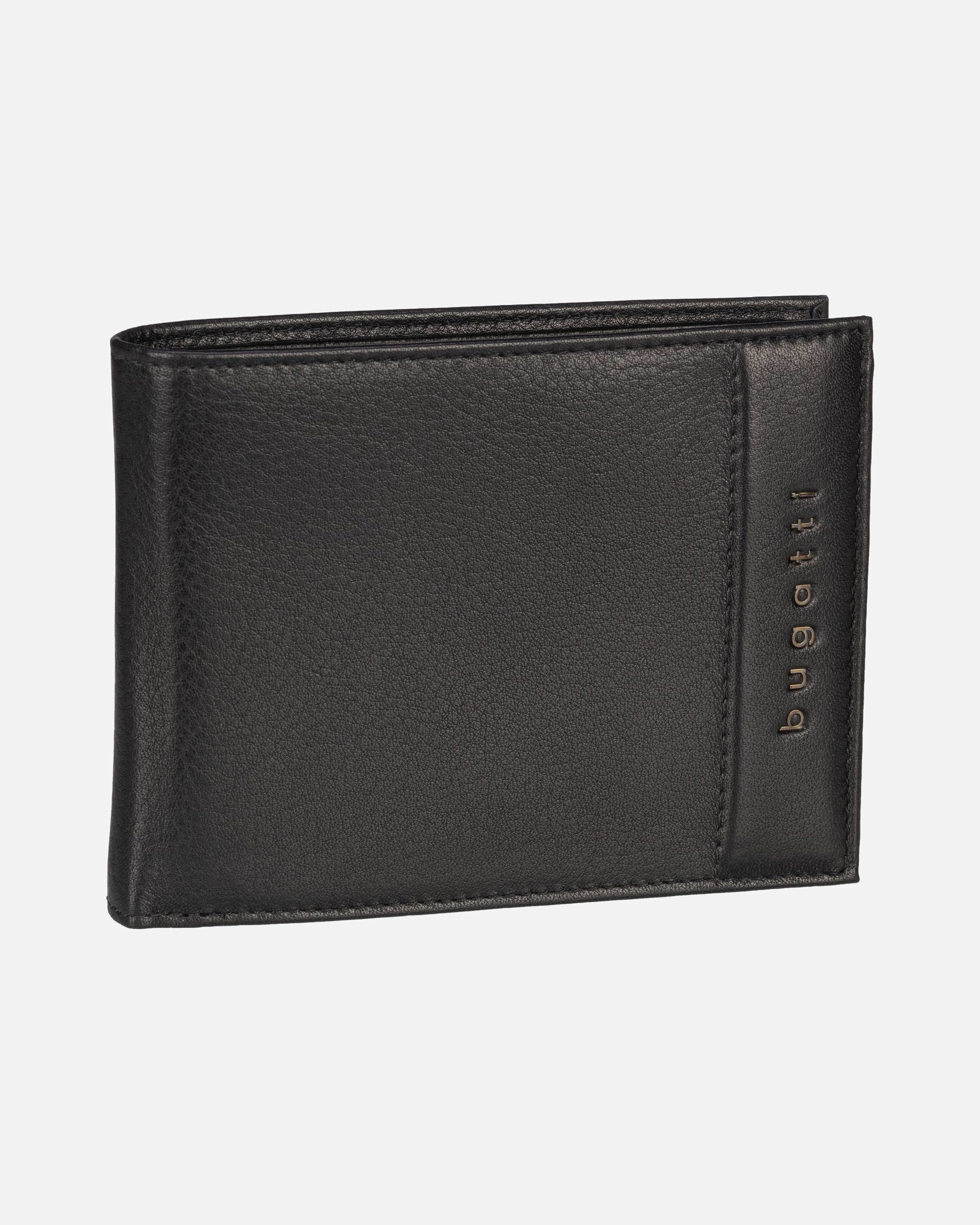 Portemonnaie für Männlich Bugatti Geldbörse Nome Horizontal with Flap III Schwarz