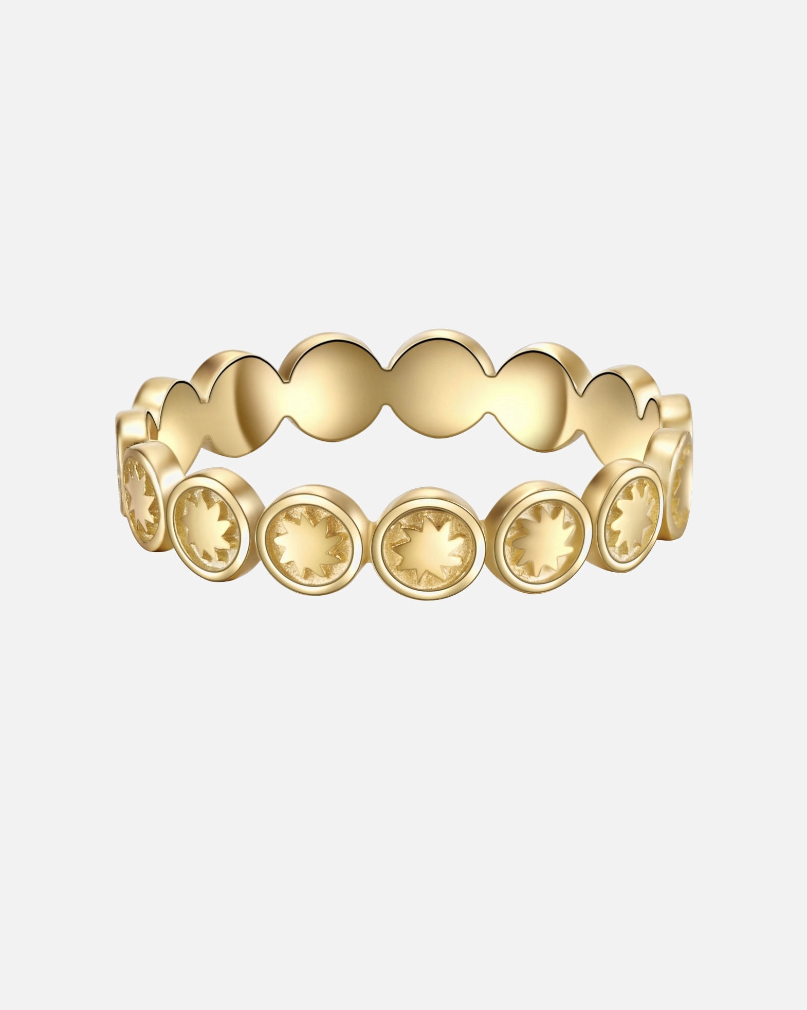 Ring für Weiblich Lulu & Jane Ring Sonne aus Messing in Gelbgold 52