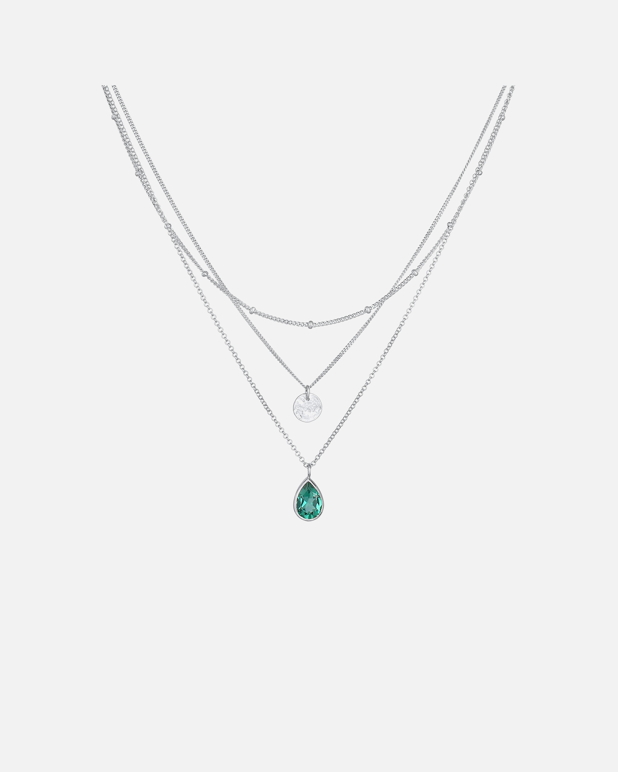 Halskette für Weiblich Elli PREMIUM Layer Quarz Plättchen 925 Silber 1 Stück