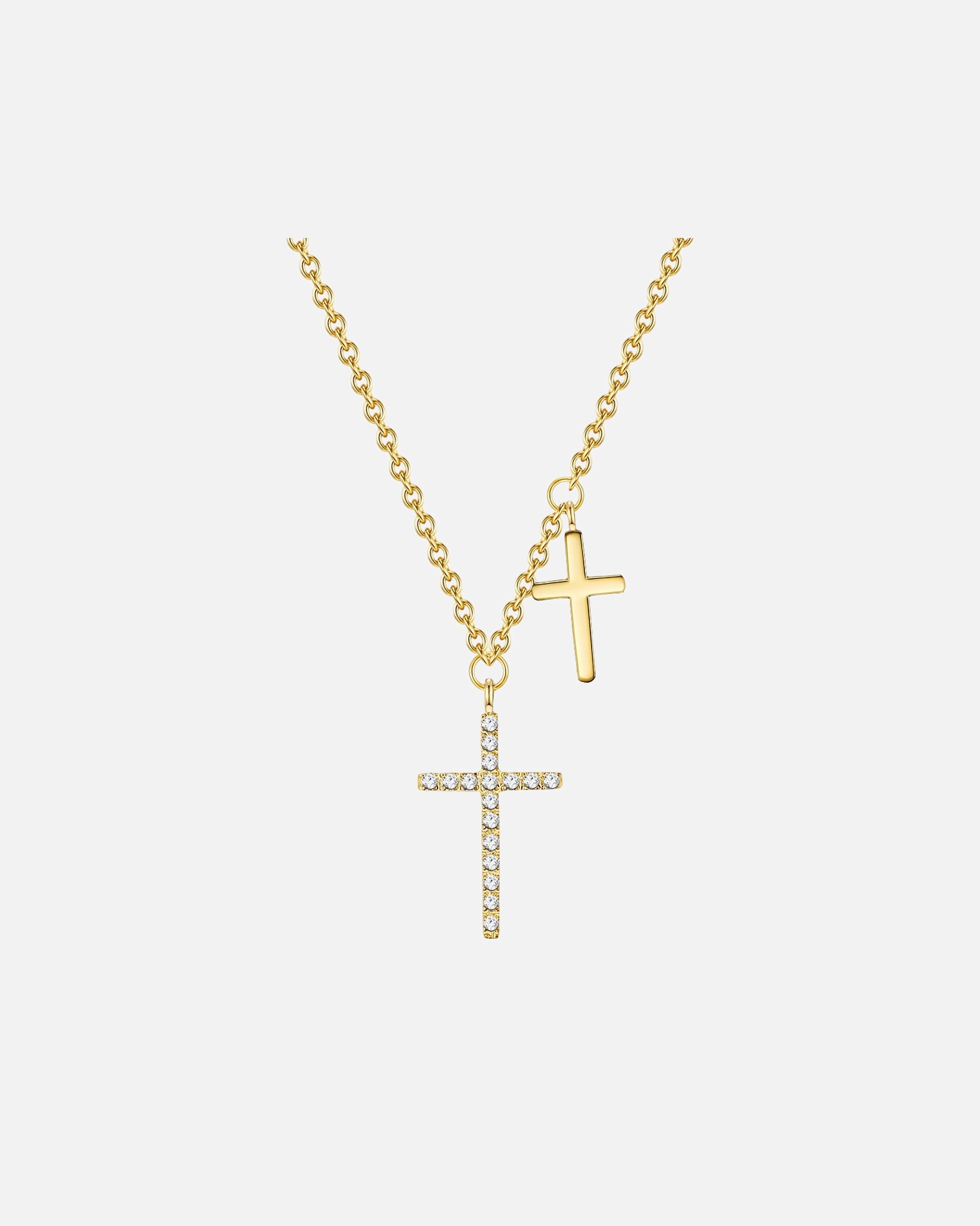 Halskette für Weiblich EASTSIDE Halskette Kreuz Edelstahl Zirkonia in Gelbgold 1 Stück