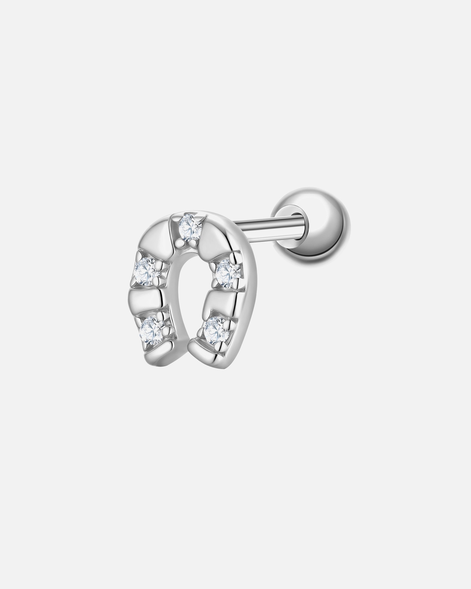 Ohrringe für Weiblich Glanzstücke München Piercing Hufeisen aus Sterling Silber in silber mit Zirkonia 5,6 mm