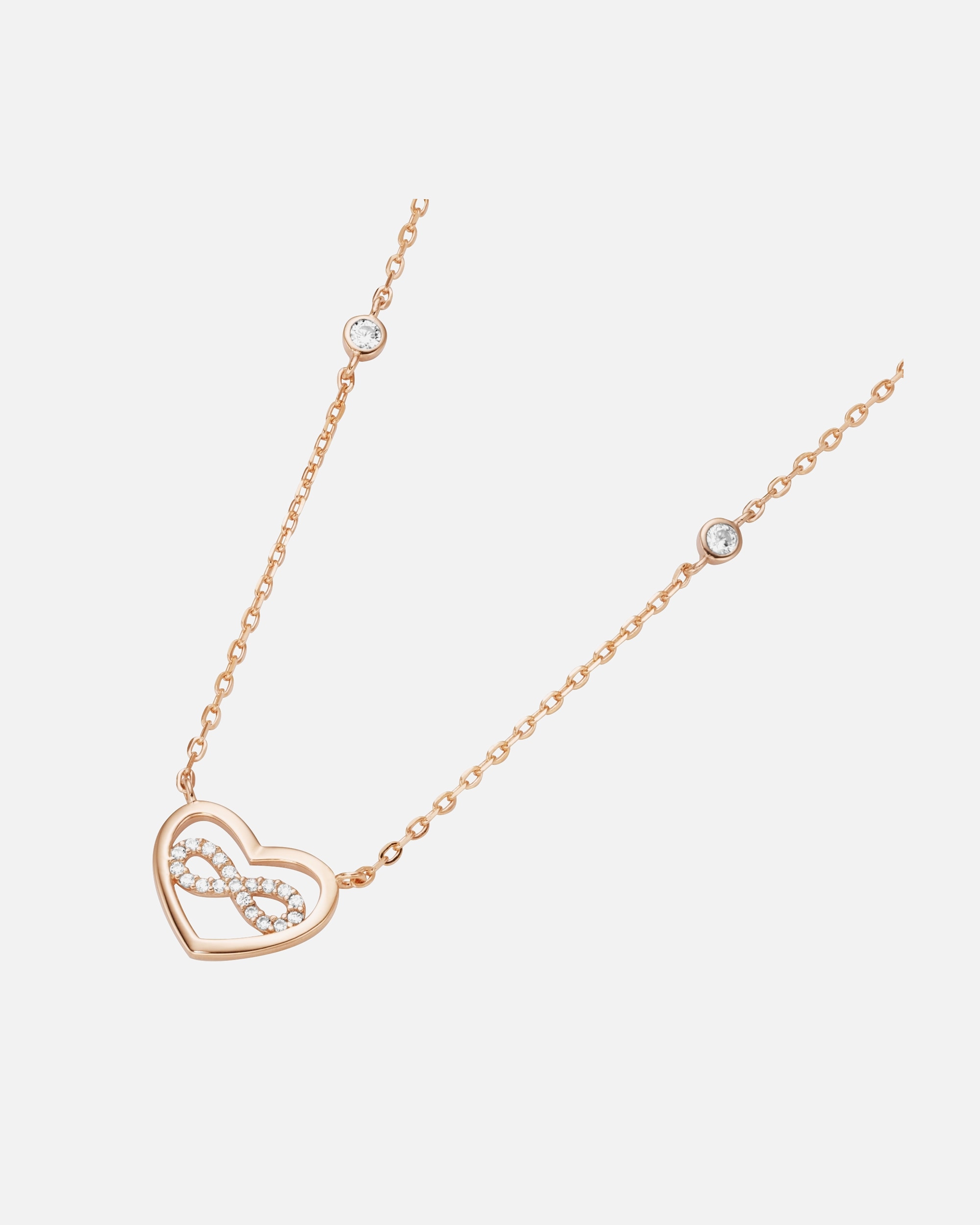 Halskette für Weiblich Smart Jewel Collier Herz mit Infinity - Zeichen, Zirkonia Steine, Silber 925 45 cm