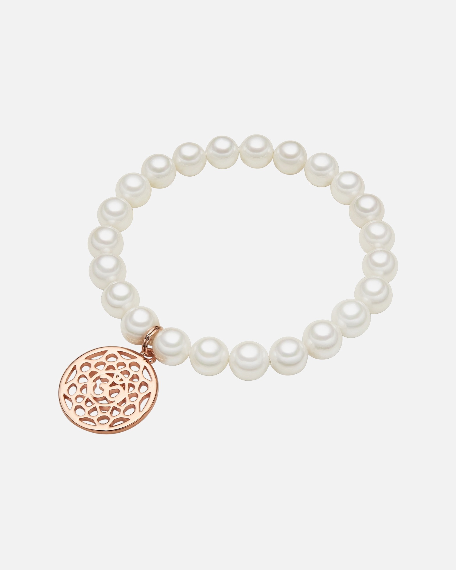 Armband für Weiblich Lulu & Jane Perlen-Armband Karma Metall-Legierung Muschelkernperle in Roségold 1 Stück