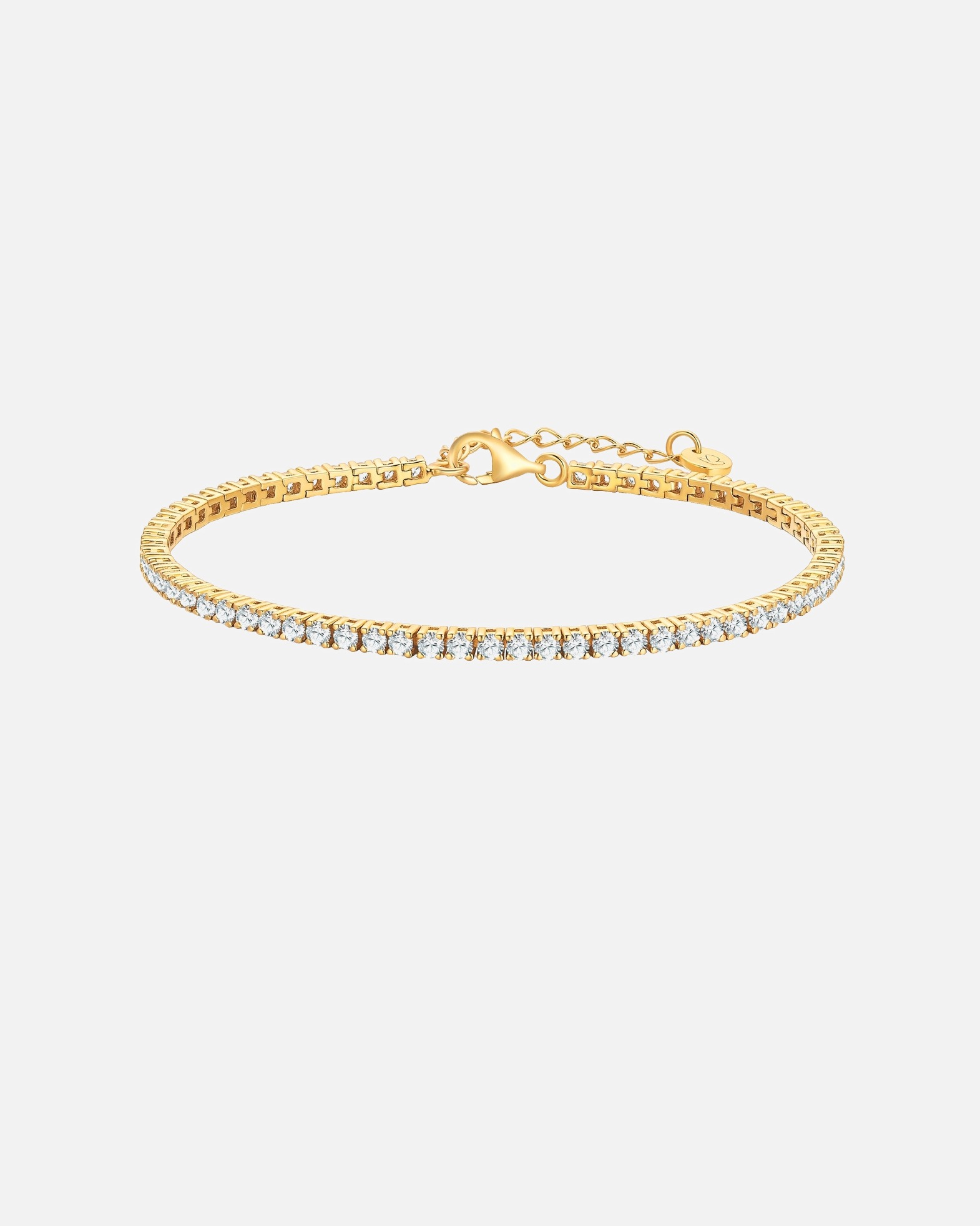 Armband für Weiblich Armband aus Sterling Silber in gelbgold mit Zirkonia 17,0 cm Basislänge + 3,0 cm Verlängerung